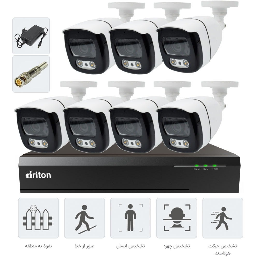 پکیج 7 دوربینه 5 مگاپیکسل HT-kit package 7 cctv
