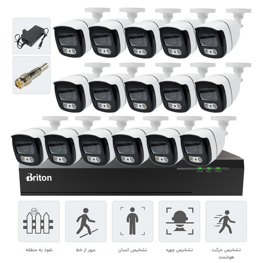 پکیج 16 دوربینه 5 مگاپیکسل HT-16ch 5mp 16camera