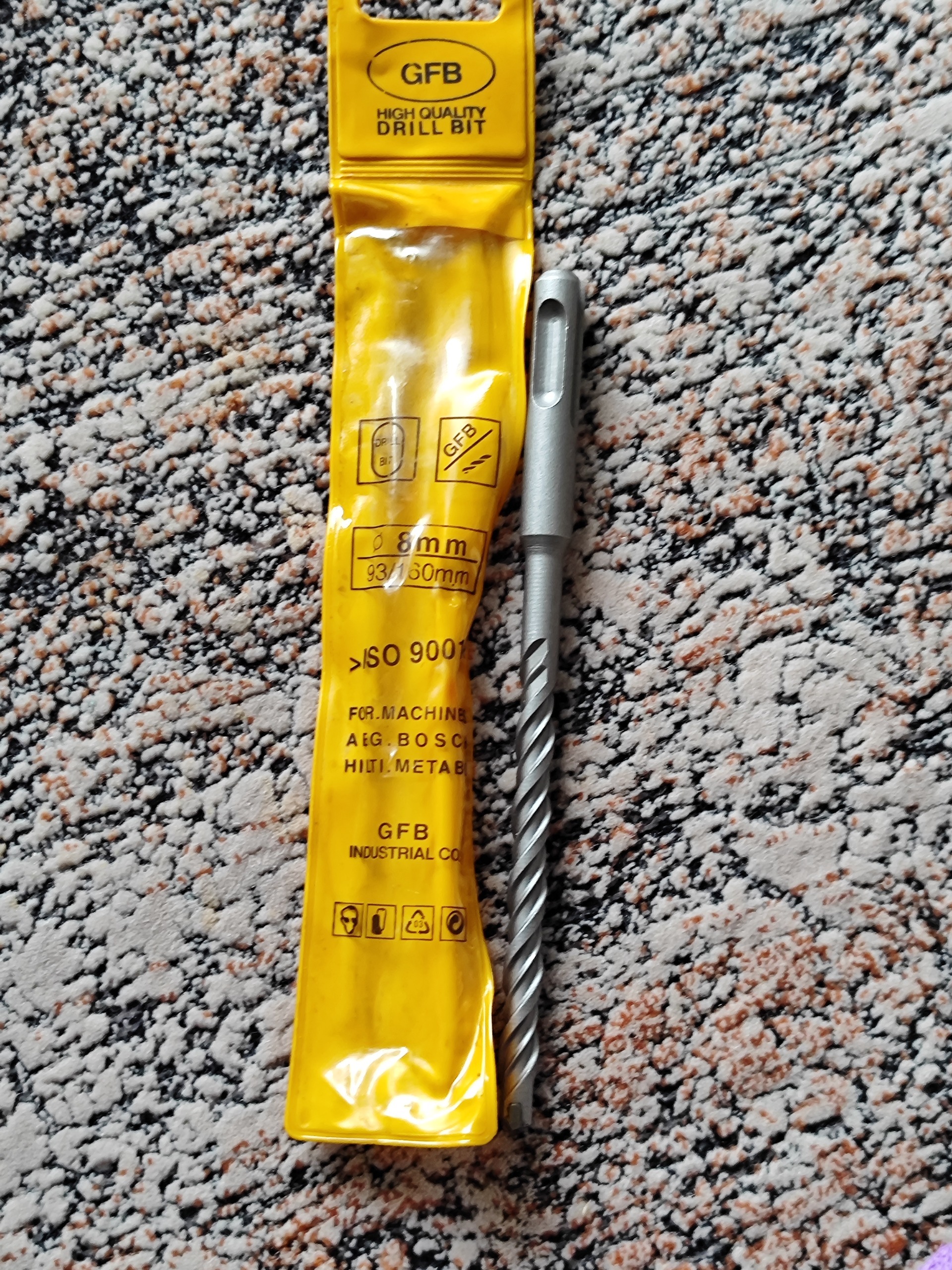 مته چهارشیار GFB سایز 8 طول 16 سانت