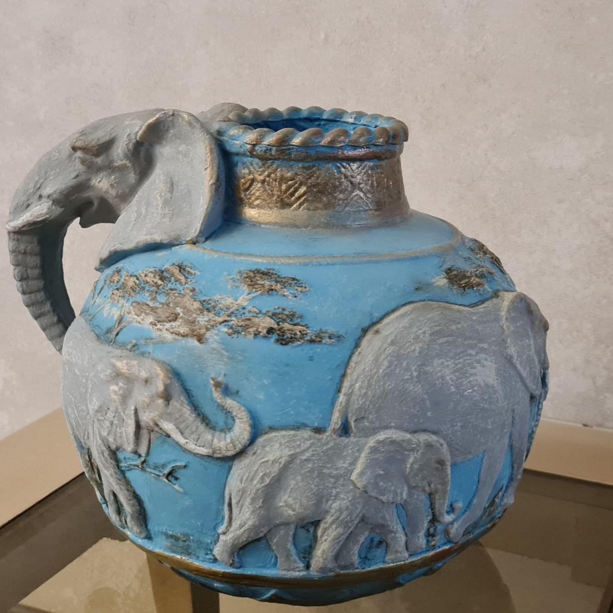 گلدان پتینه شده فیل