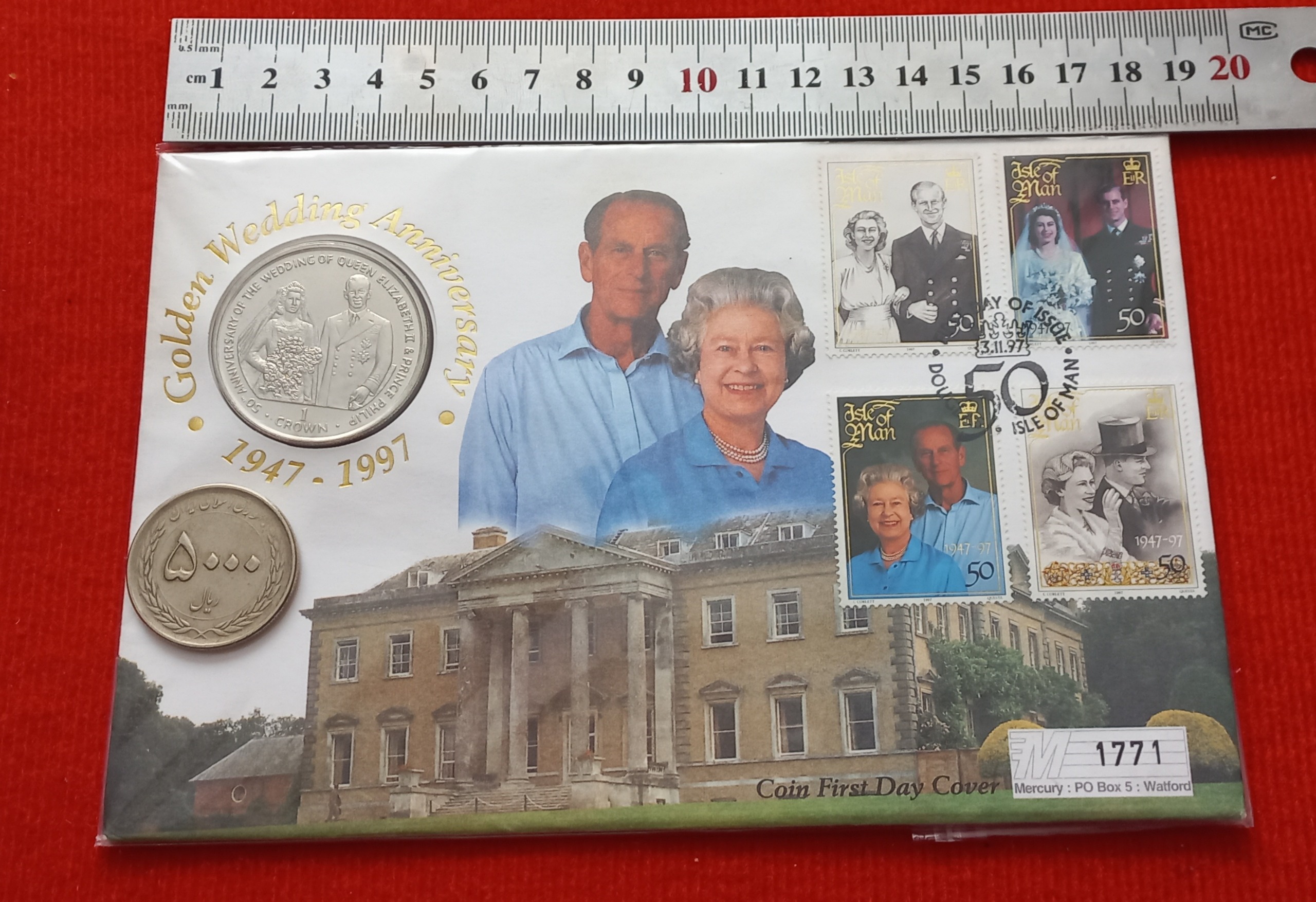 سکه و پاکت مهر روز جزیره مان انگلیس