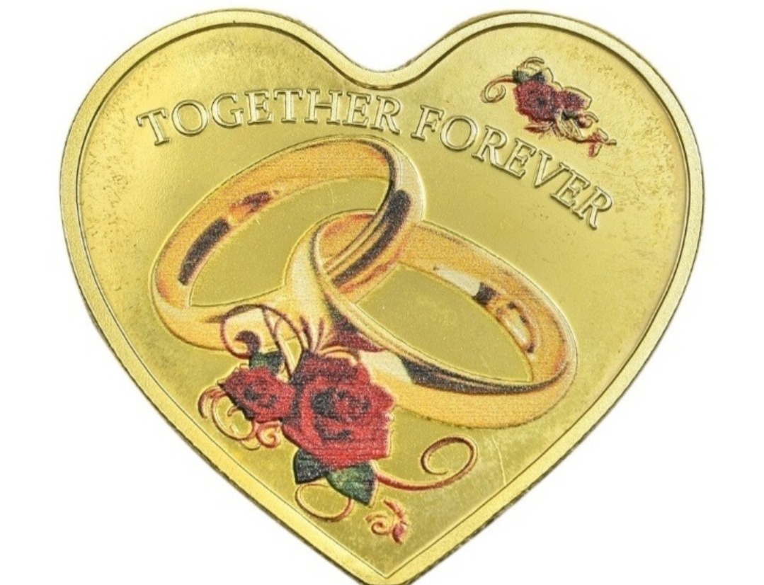 مدال روکش طلا قلبی هدیه ازدواج