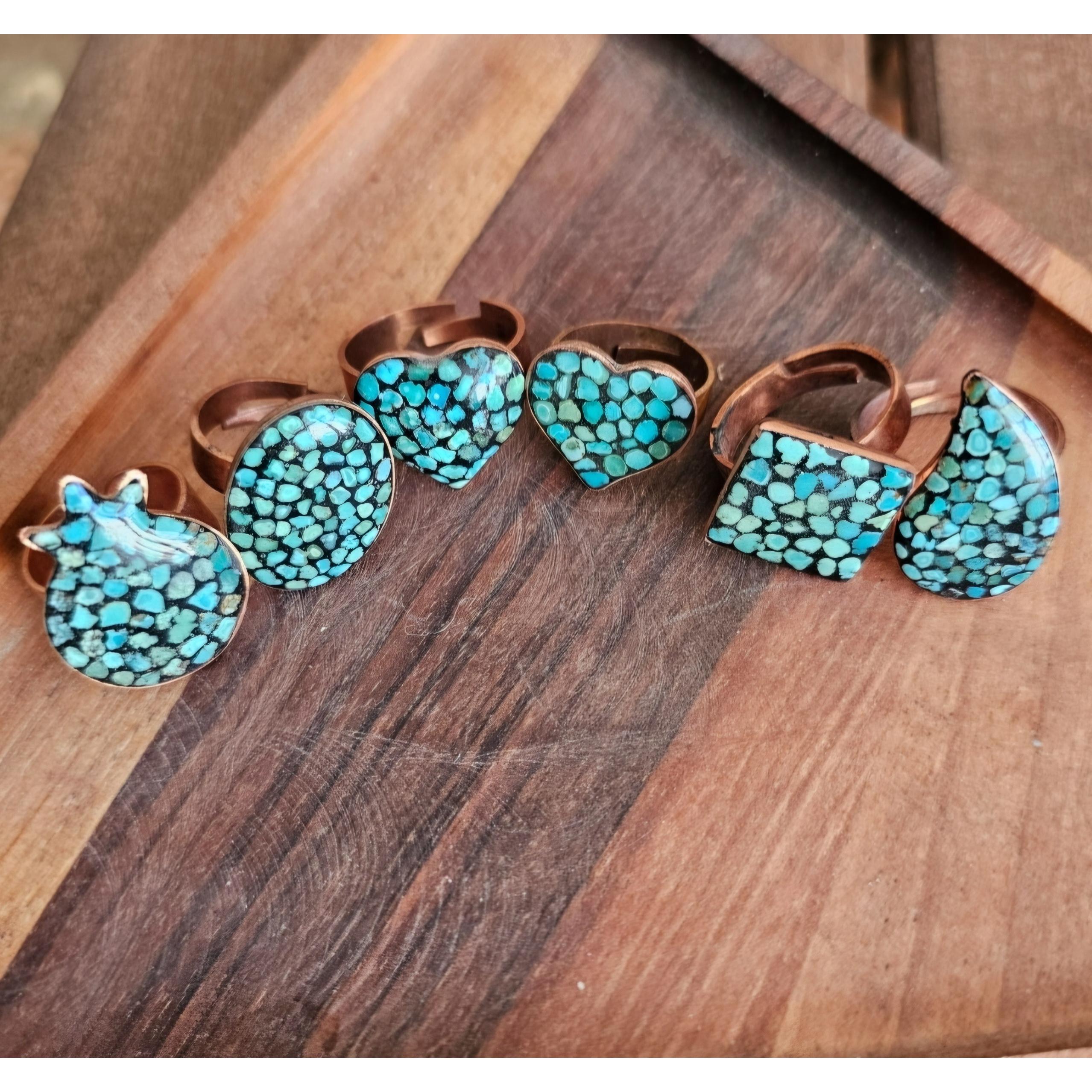 انگشتر مسی فیروزه کوبی