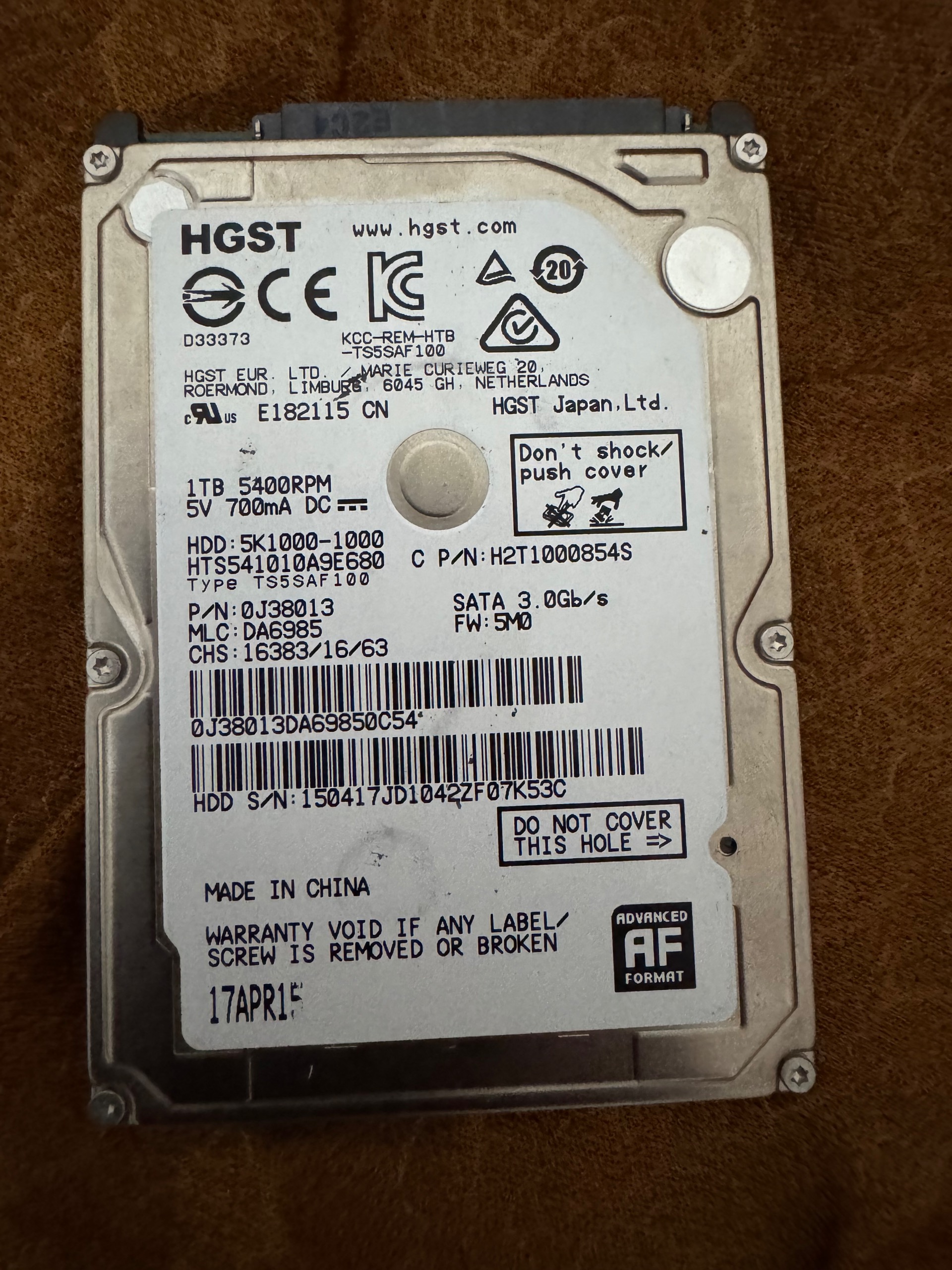 هارد لپ تاپی 1ترابایت