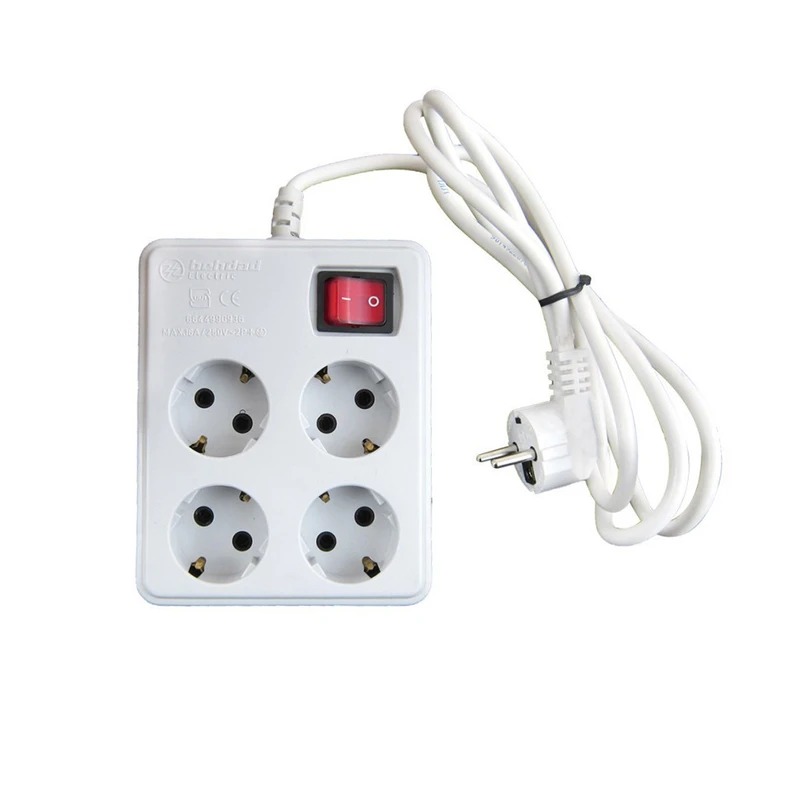 پریز 4 خانه مربع با سیم سه متری بهداد