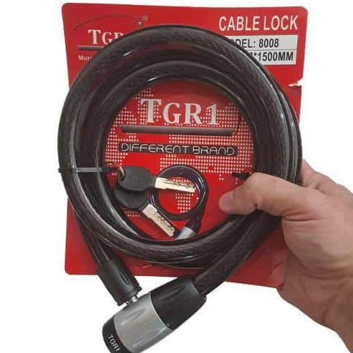 قفل ضخیم موتورسیکلت 1/5متری سر پلاستیکی مدل sk5