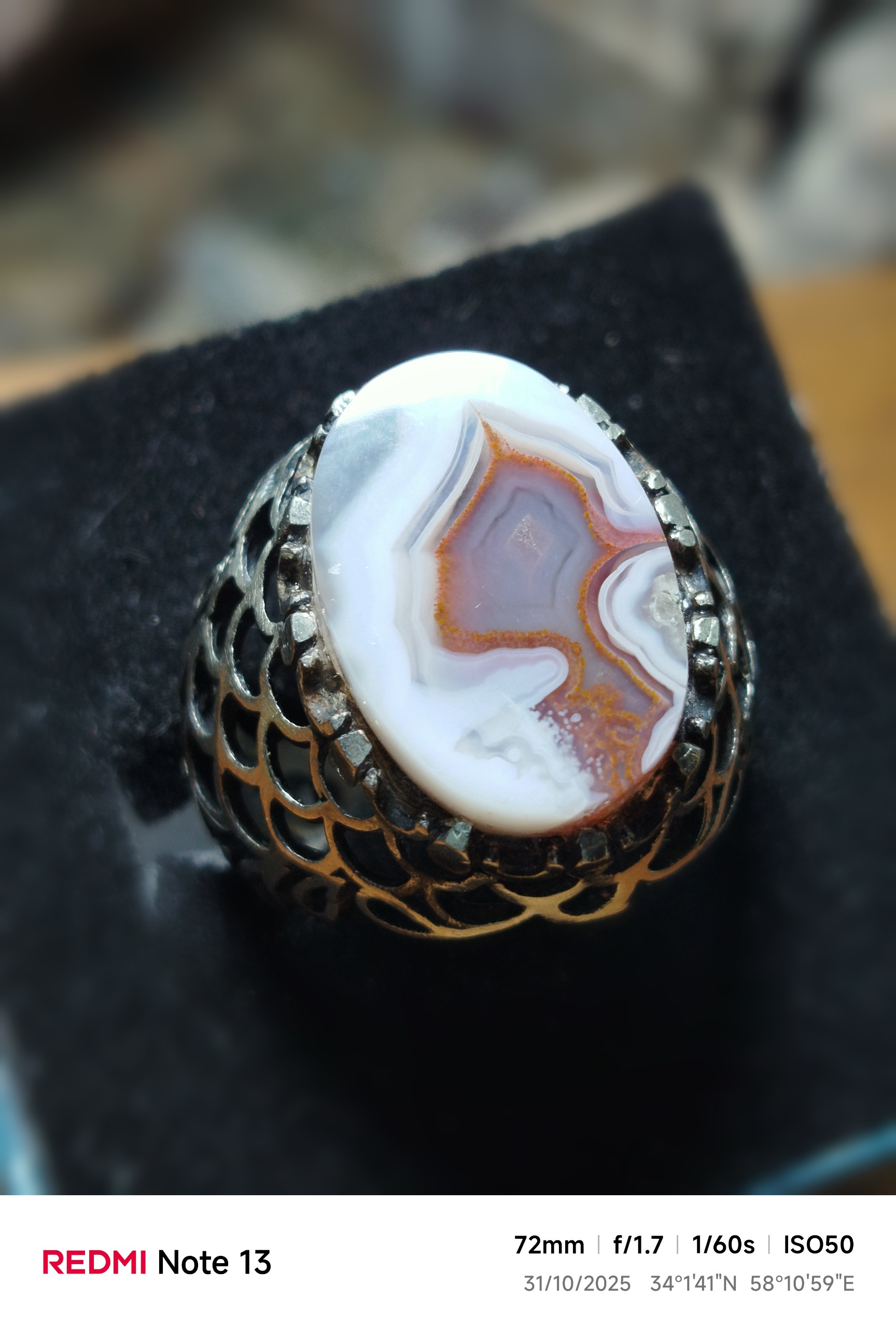 انگشتر مردانه ( اسپرت) با نگین سلیمانی رنگی