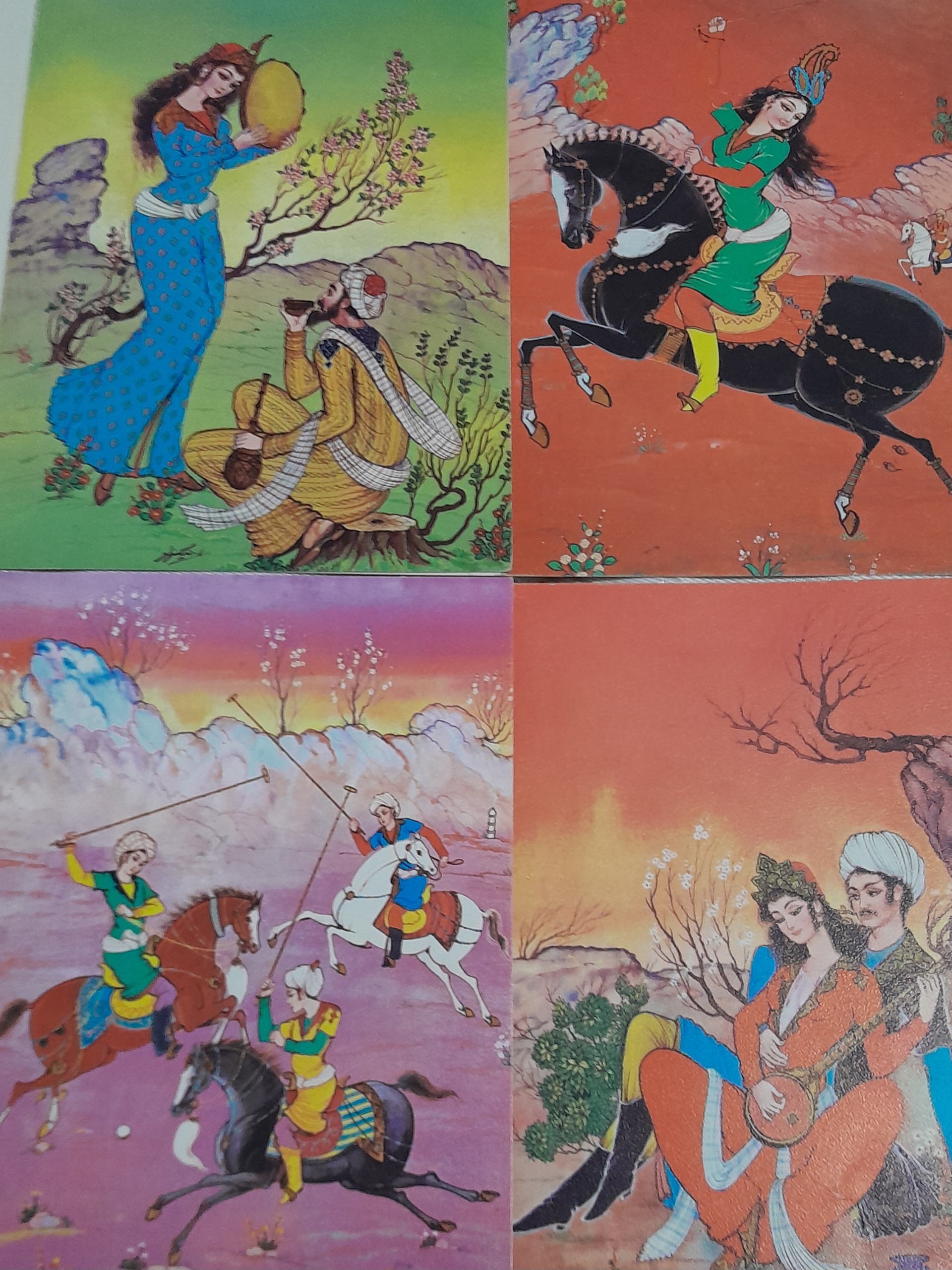 کارت پستال مینیاتور دو برگی دهه 60