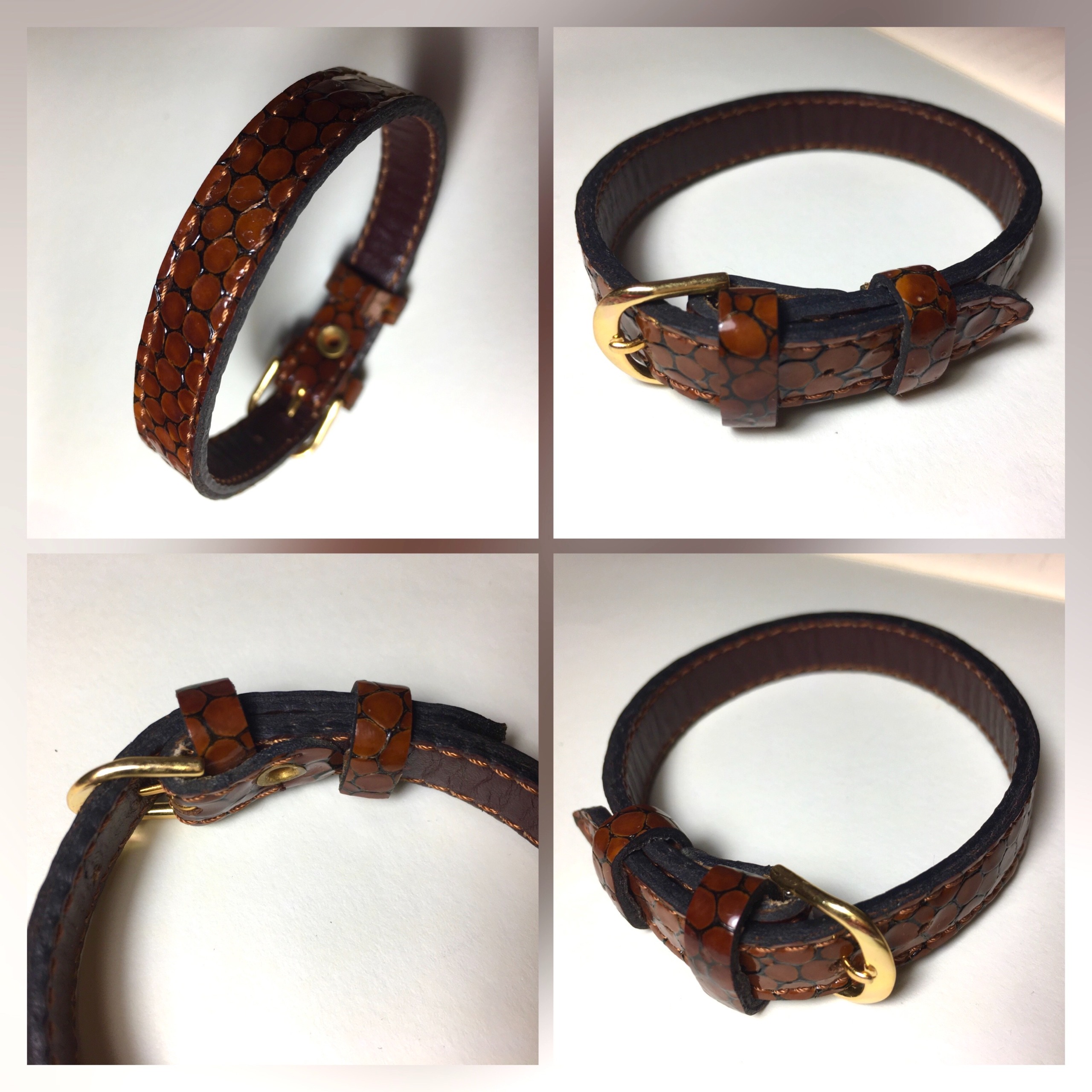 دستبند چرم ماهی عسلی