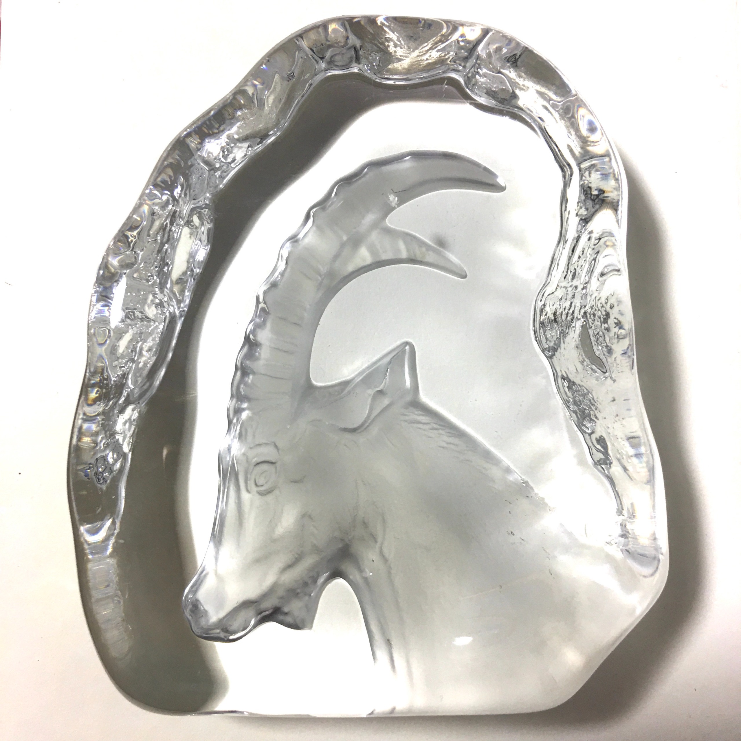 مجسمه بز کوهی کریستالی (وزنه کاغذ) وینتیج فرانسوی