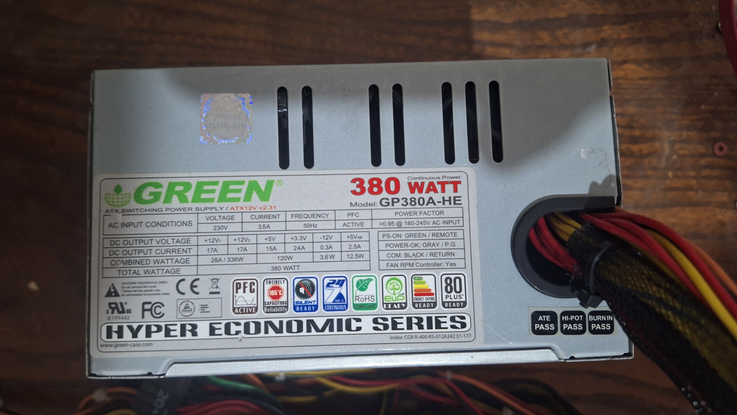 پاور 380W کامپیوتر GP380A-HE [ارسال رایگان]