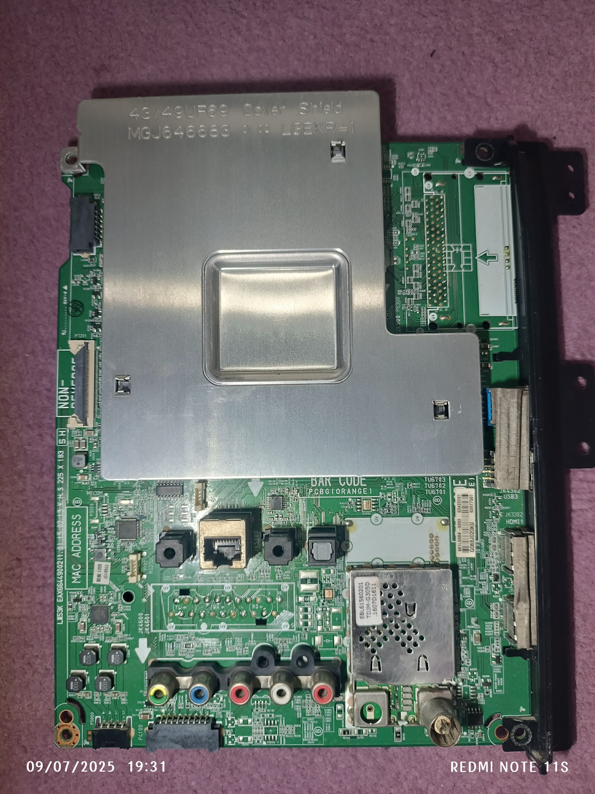 مین برد تلویزیون الجی 49uf690t