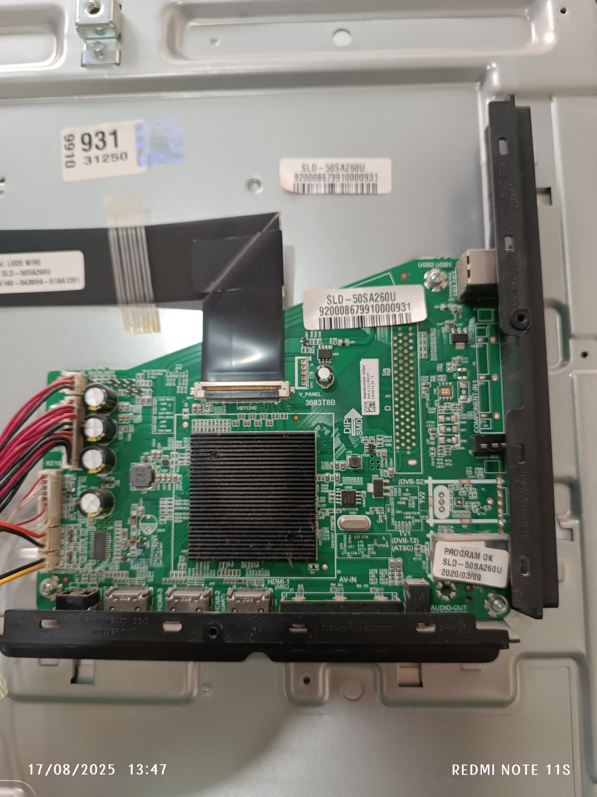 مین برد تلویزیون اسنوا مدل 50sa260