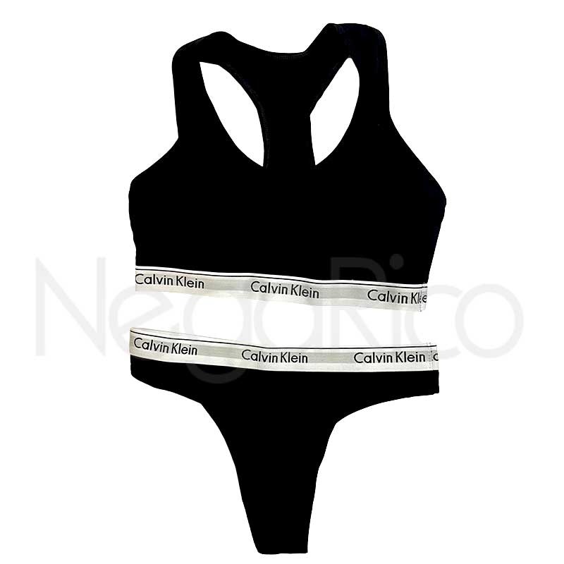 ست نیم تنه و شورت زنانه مشکی calvin klein