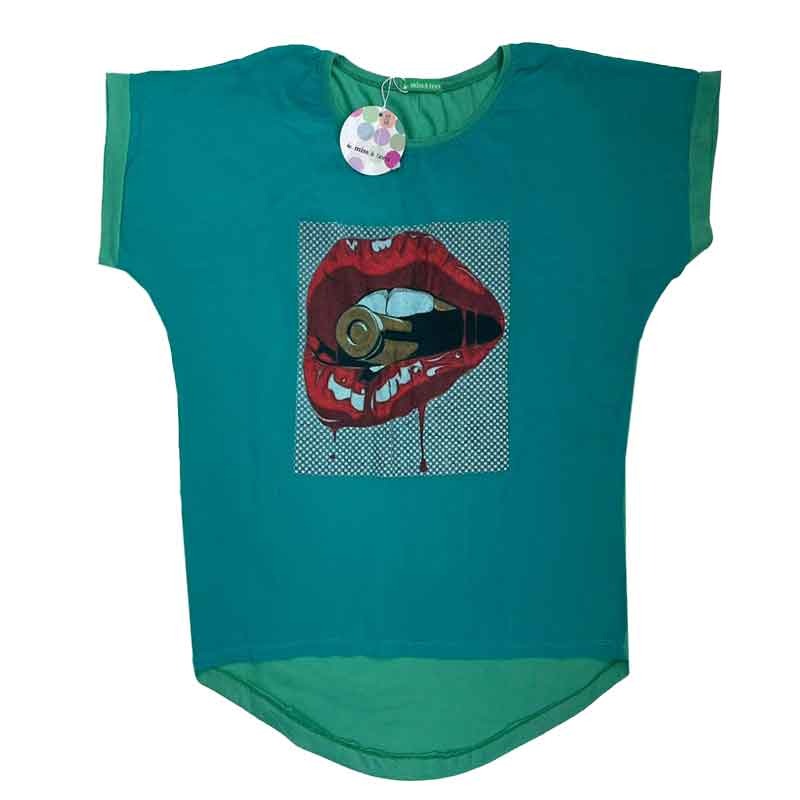 تیشرت نخی طرح لب