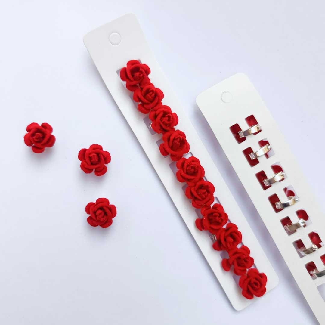 قفل مو مخملی قرمز