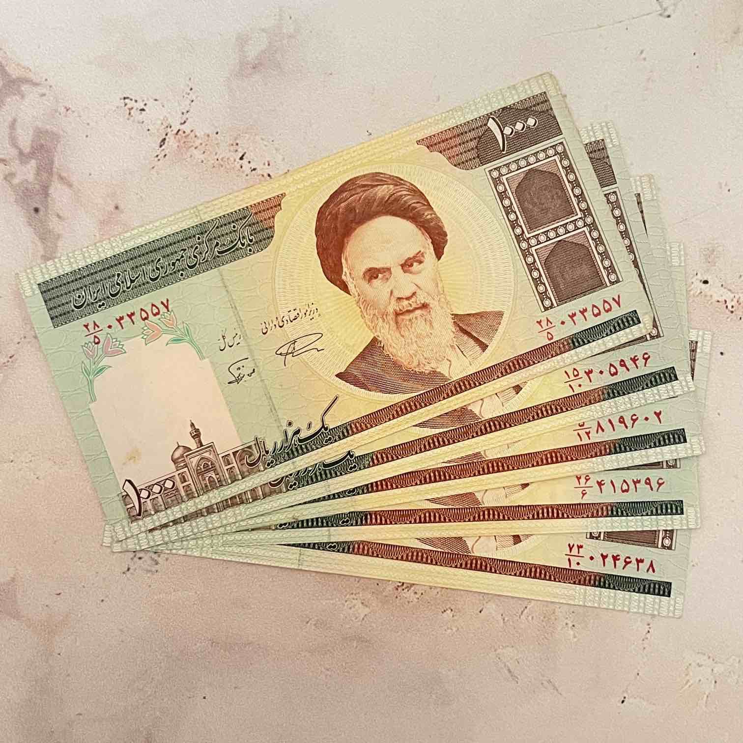 5قطعه اسکناس صد تومنی نو