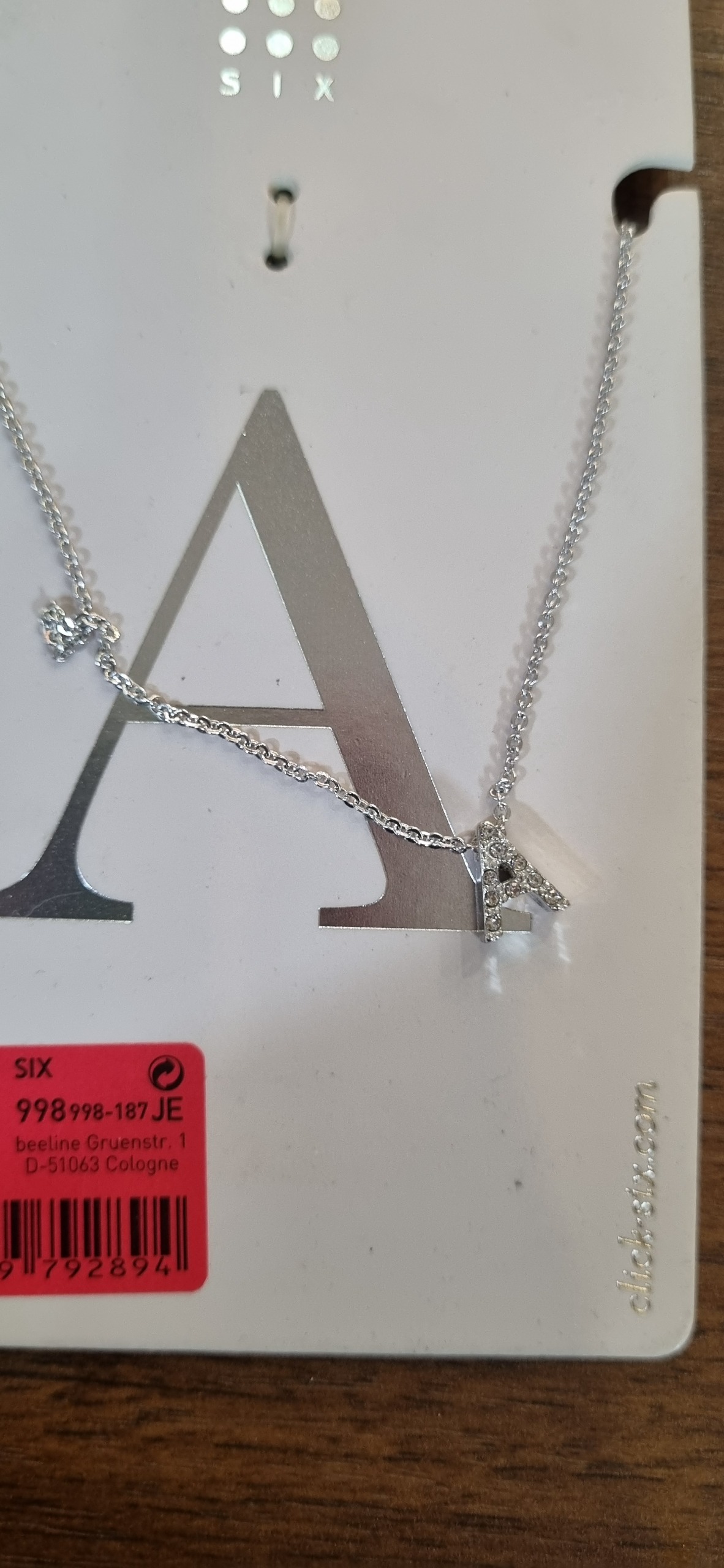 گردنبند حرف A