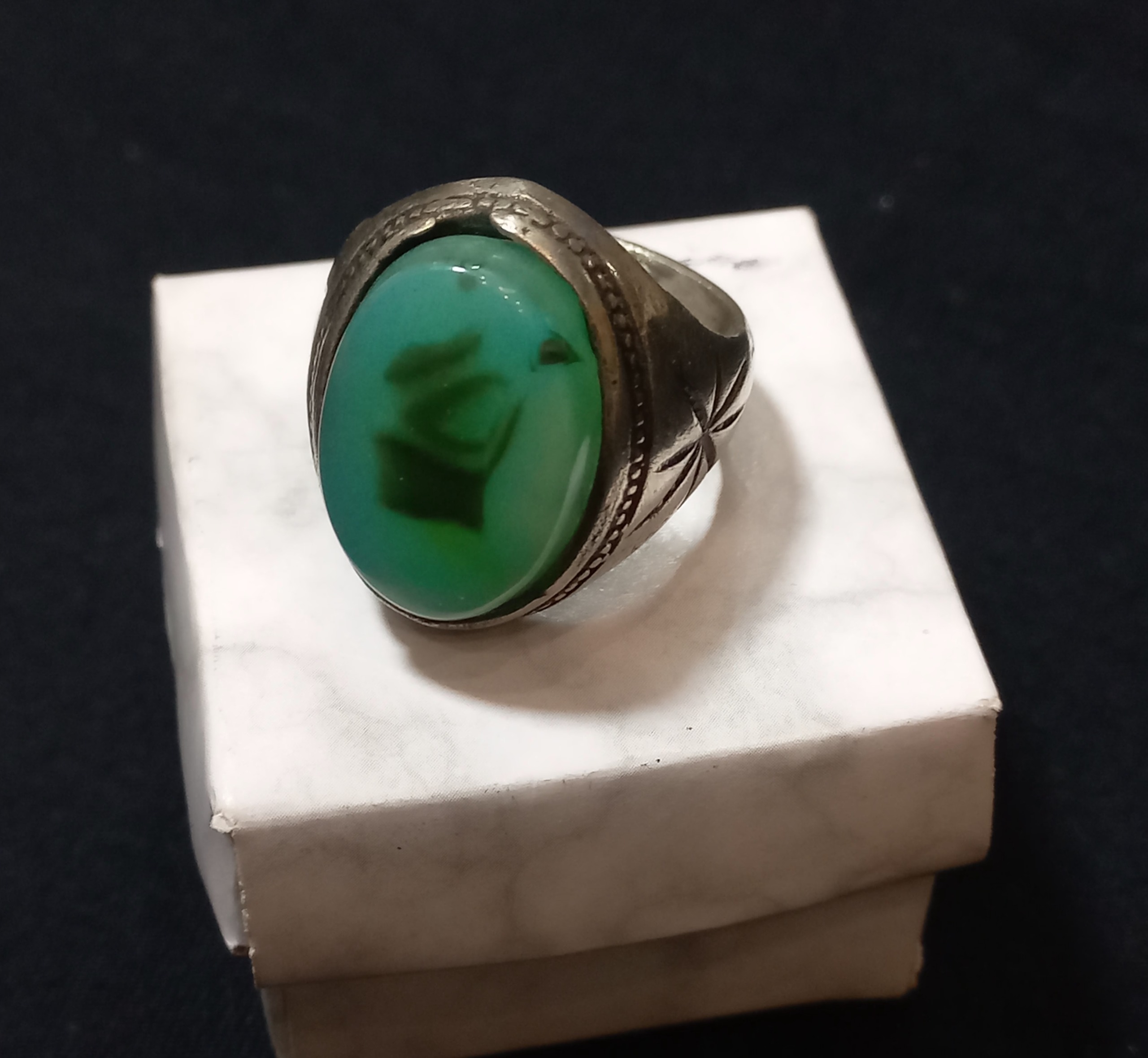 انگشتر عقیق سبز خراسانی