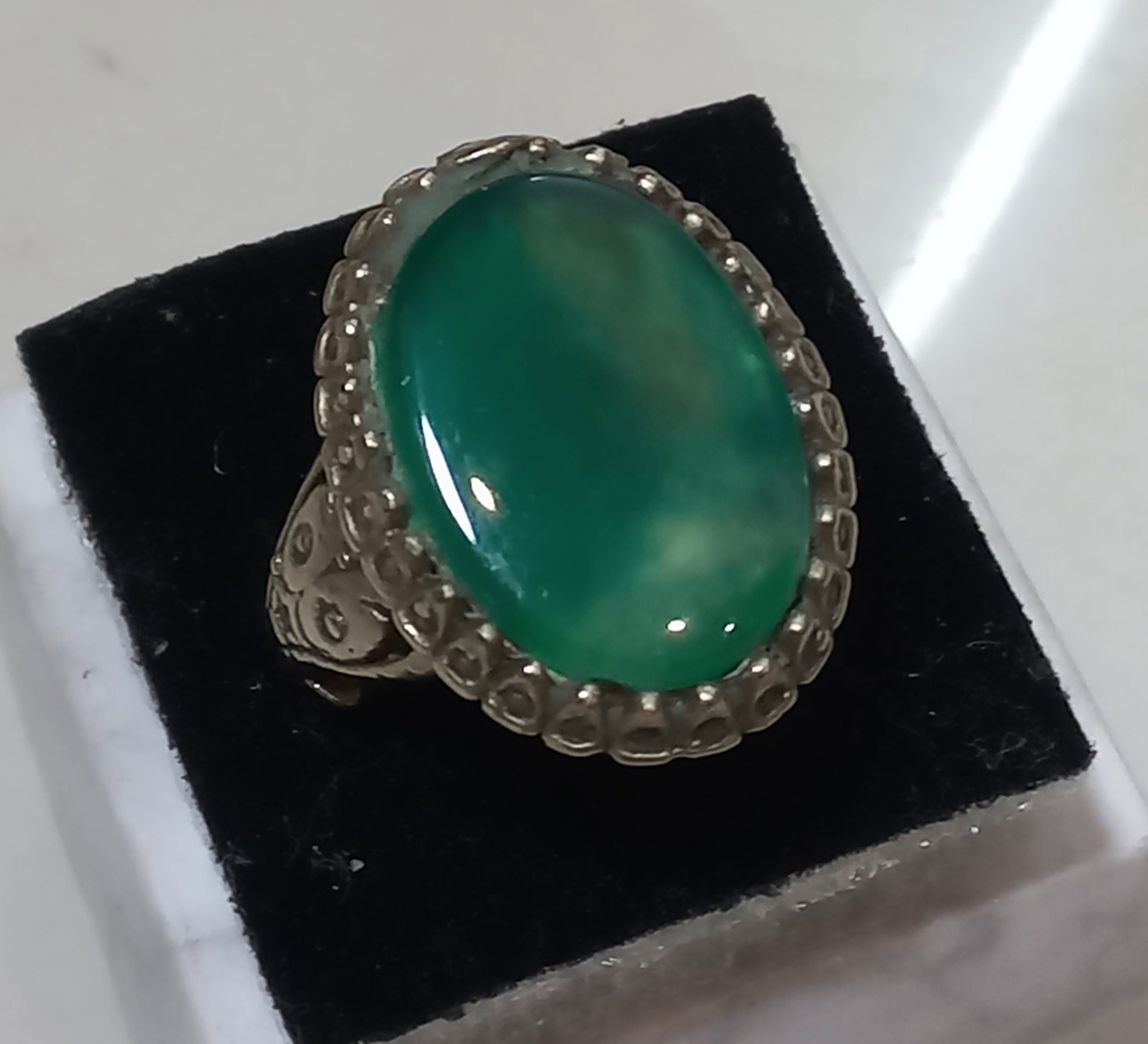 انگشتر عقیق سبز خراسانی