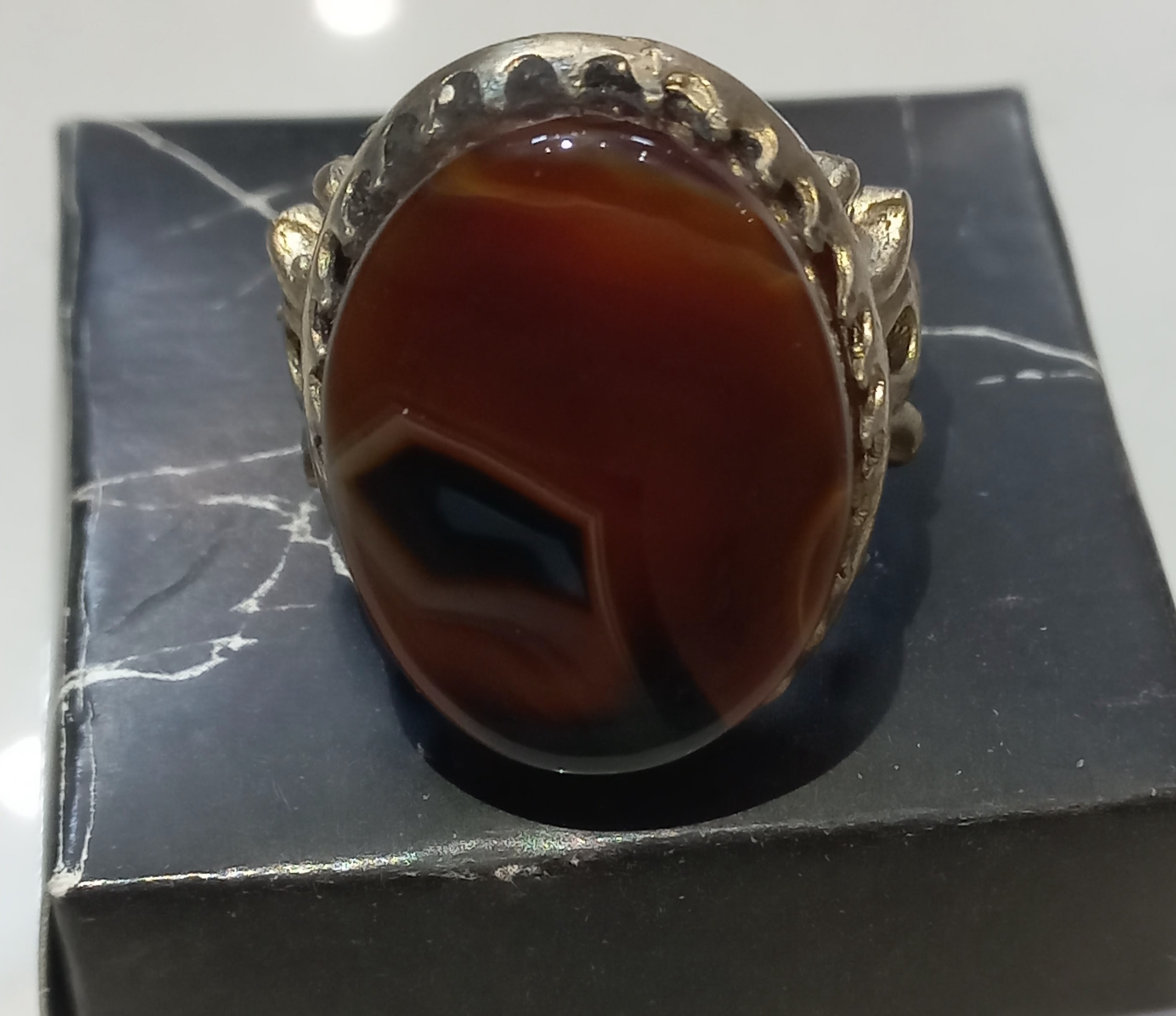 انگشتر عقیق سلیمانی ناب