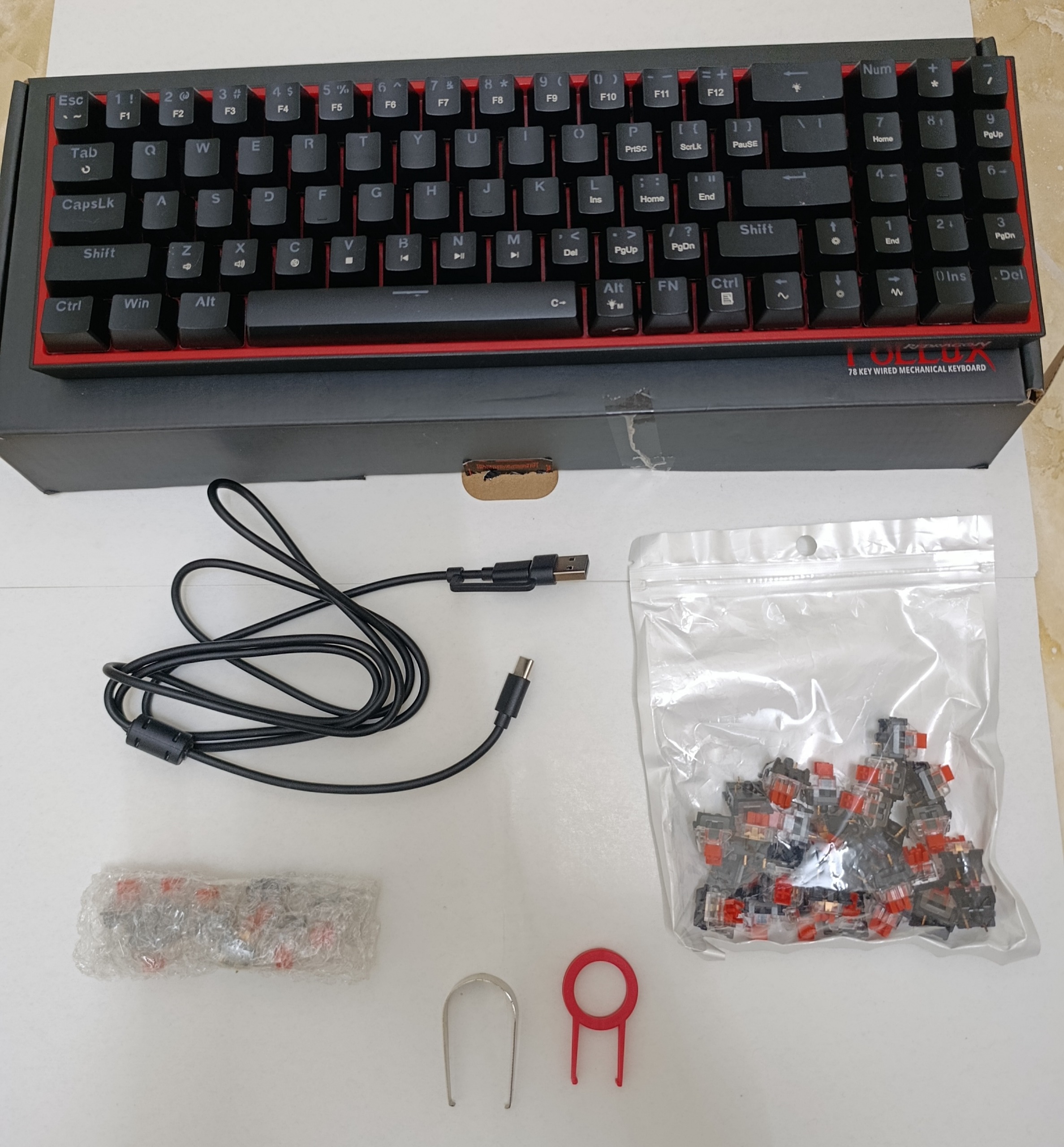 کیبورد ردراگون مدل k628 pollux pro سوئیچ های اضافی