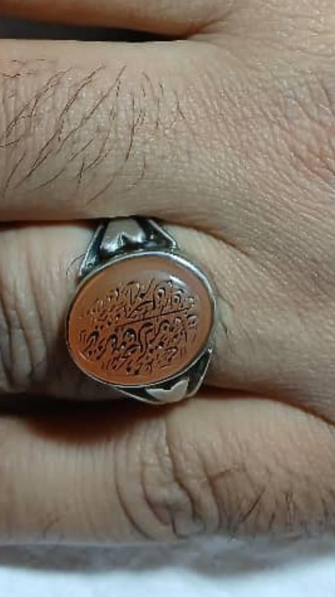انگشتر عقیق خطی یمنی کهنه