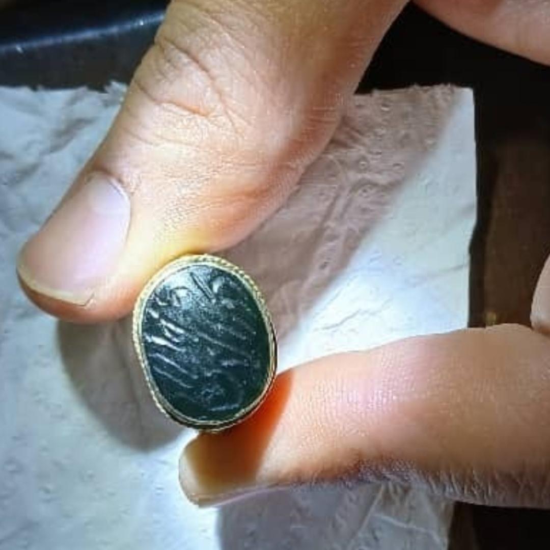 انگشتر یشم خطی قاجاری حجرالجن