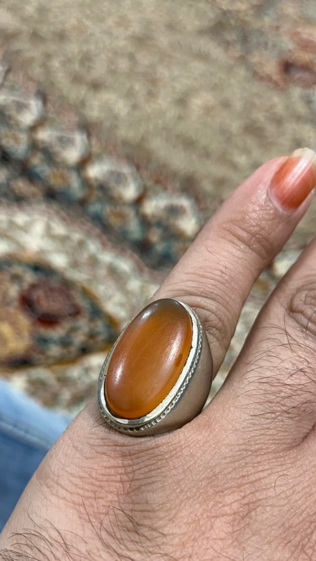 انگشتر عقیق تراشدار قاجاری