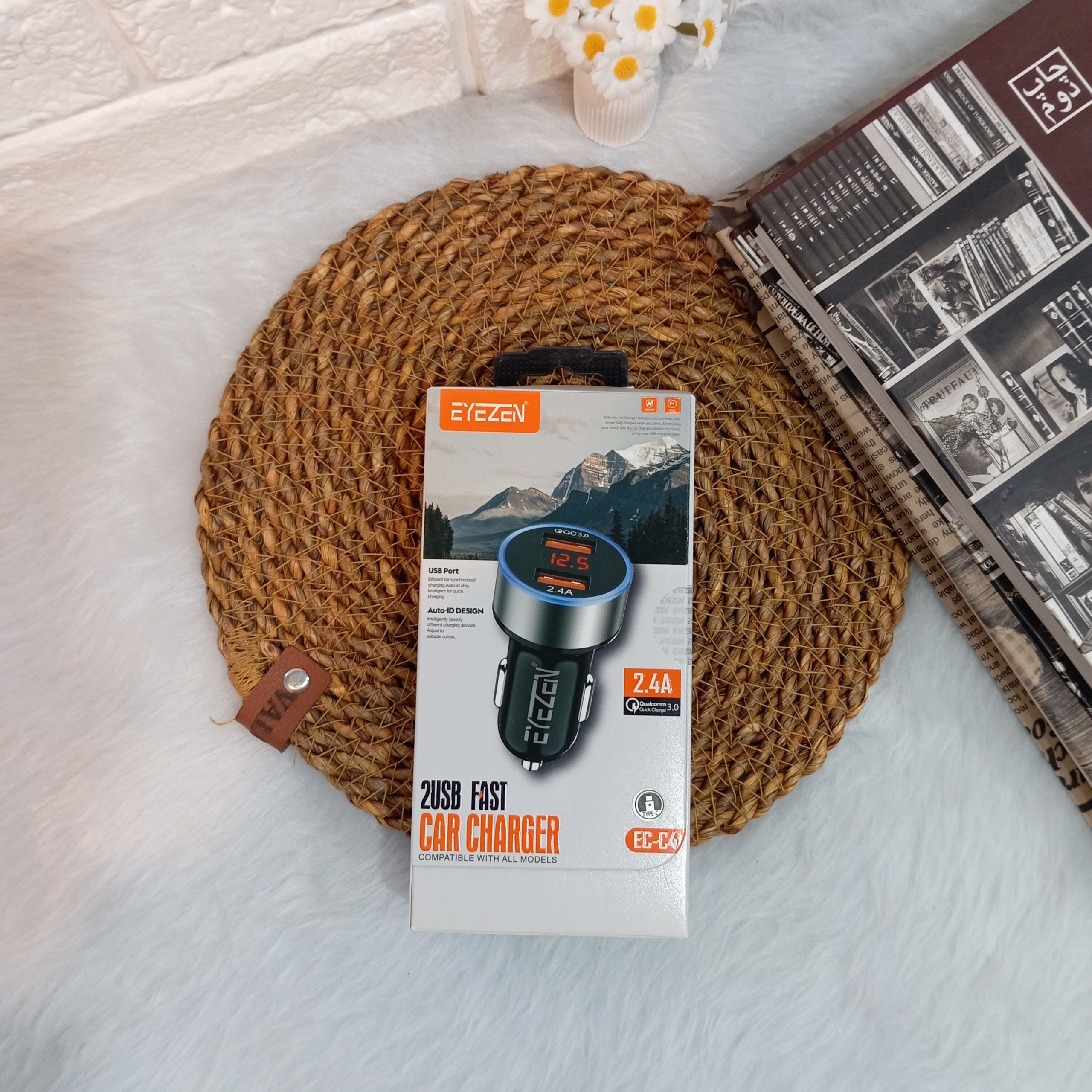 شارژر فندکی 18 وات ایزن مدل EC-C4 به همراه کابل