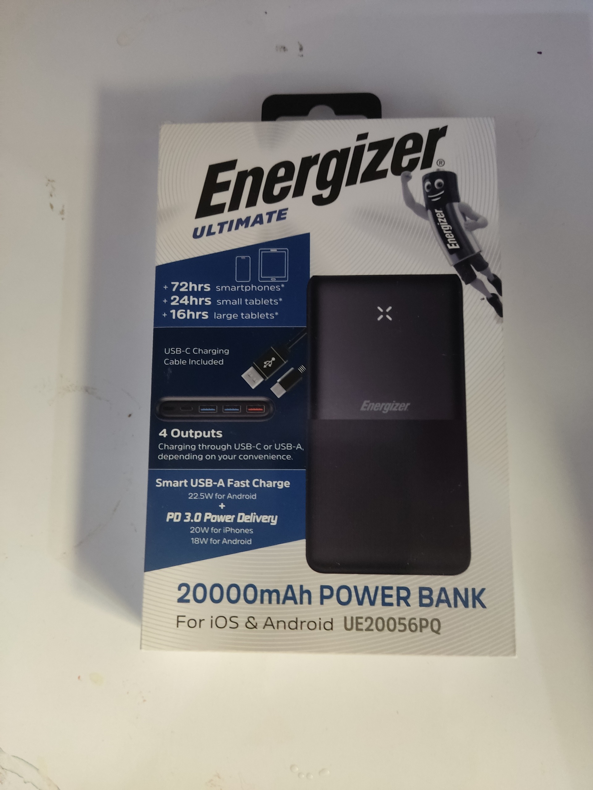 پاوربانک انرجایزر مدل UE20056PQ ظرفیت 20000