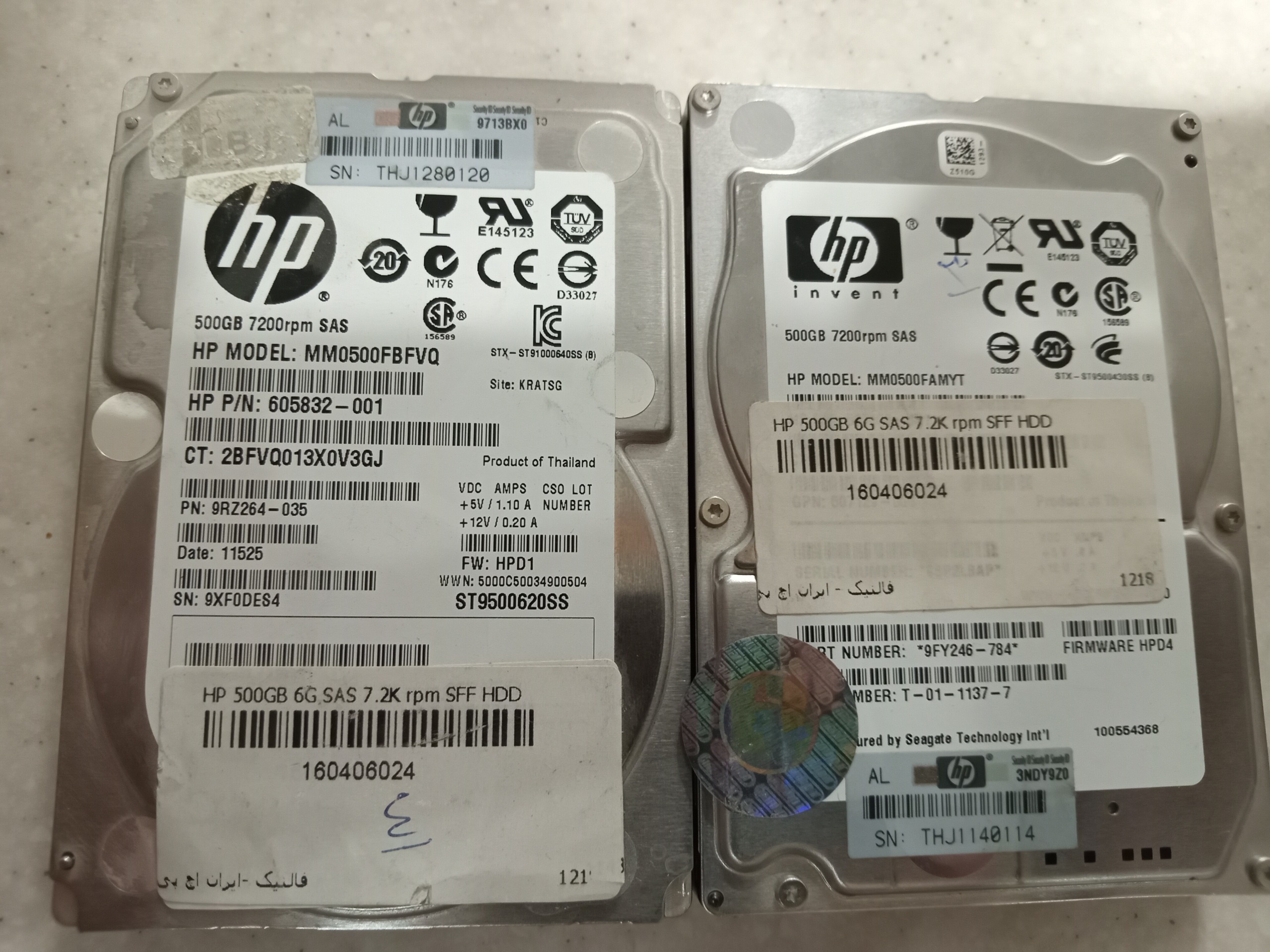 هارد 500گیگ hp sas rpm7.2