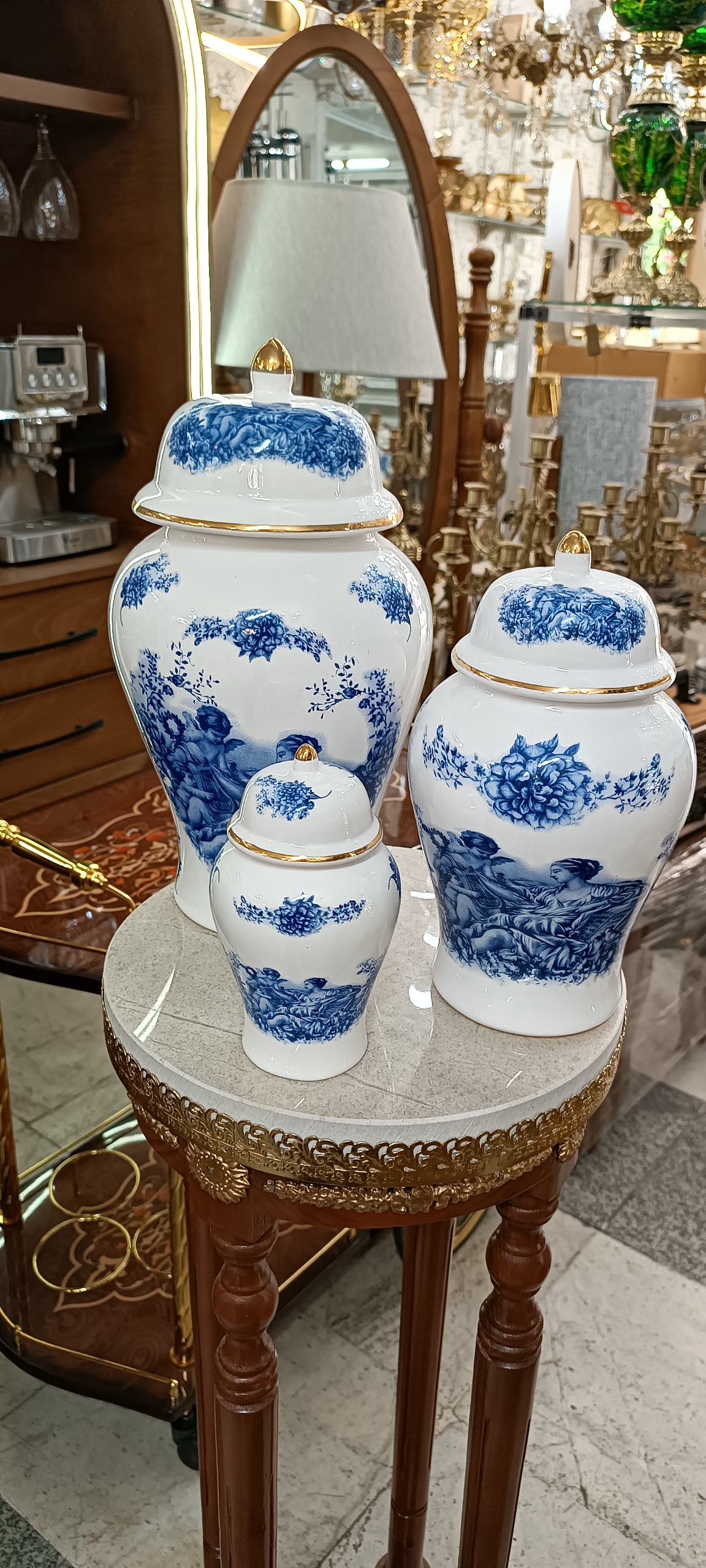 جینجر جار سه عددی طرح آنجل قلم آبی