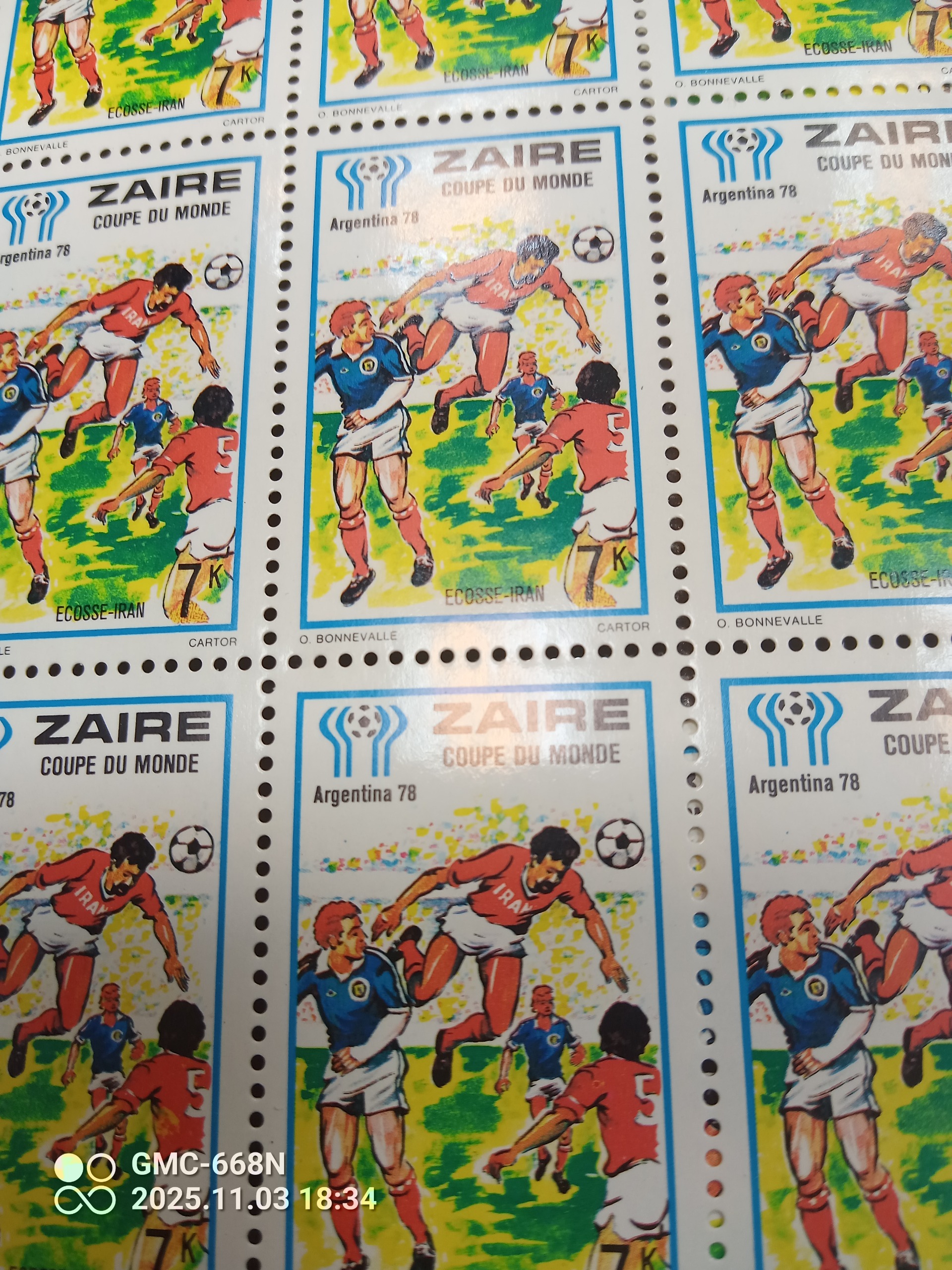 تمبرمرتبط با ایران 8ورق 16تایی جام جهانی1978