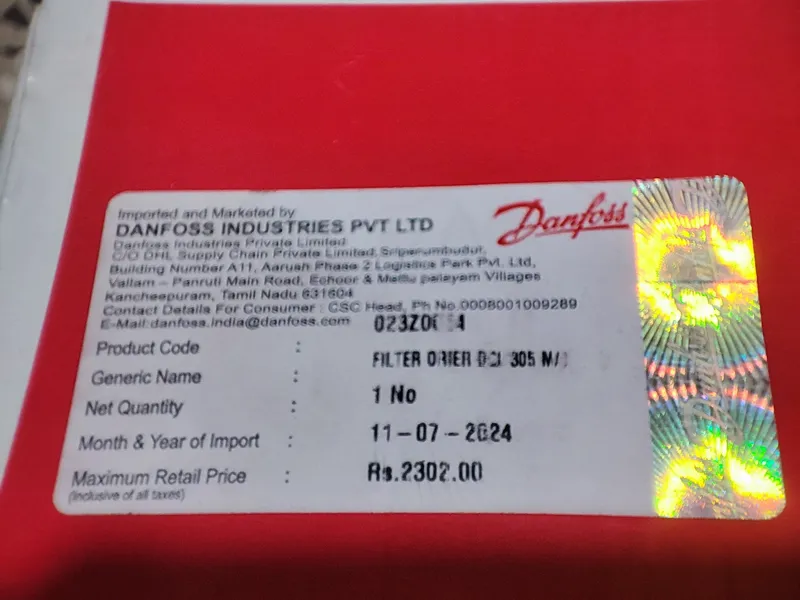 فیلتر درایر 305 مهره ای دانفوس danfoss مدل DCL305