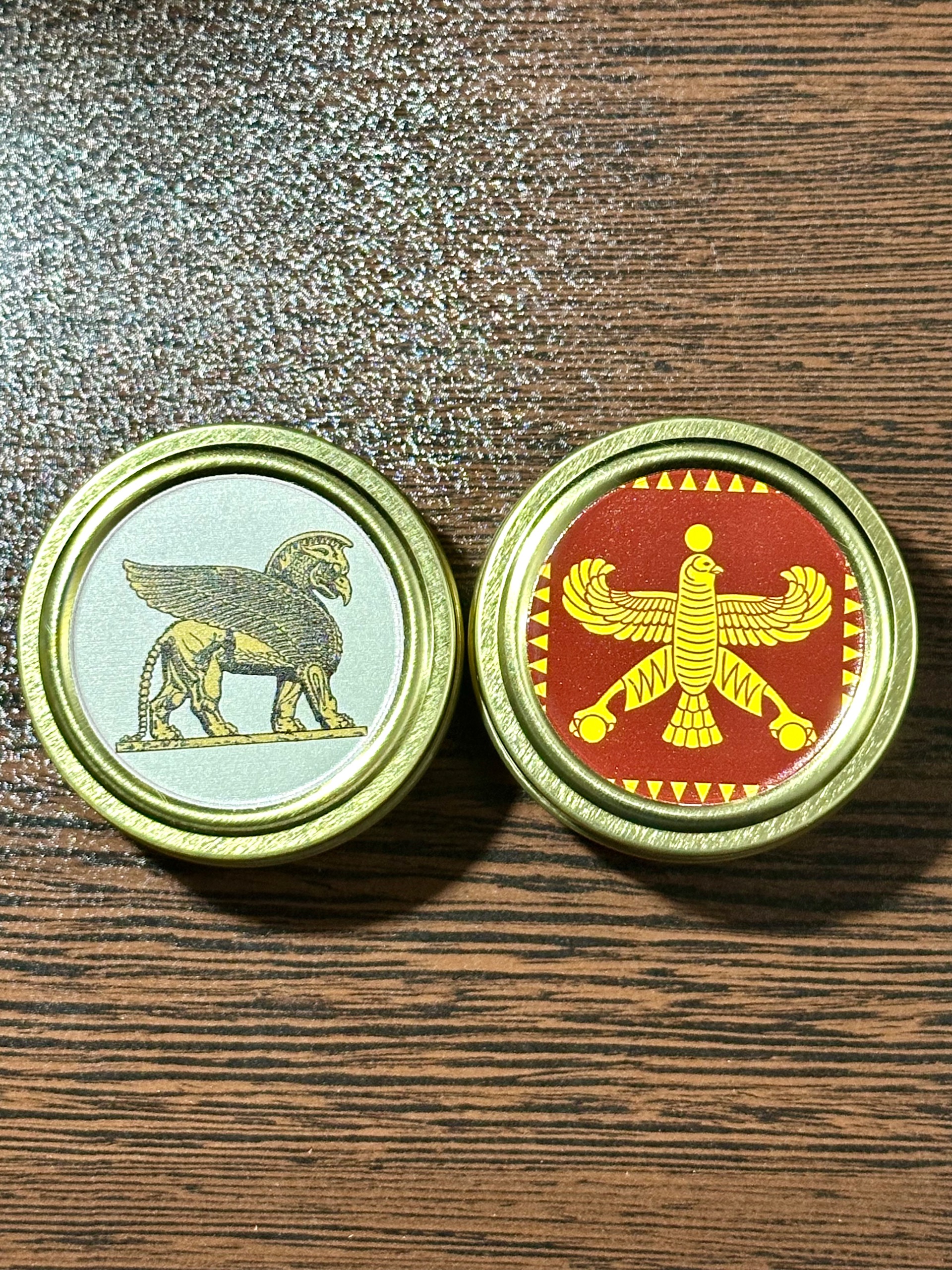 قوطی فلزی زیبای طرح هخامنشی (دو عدد)