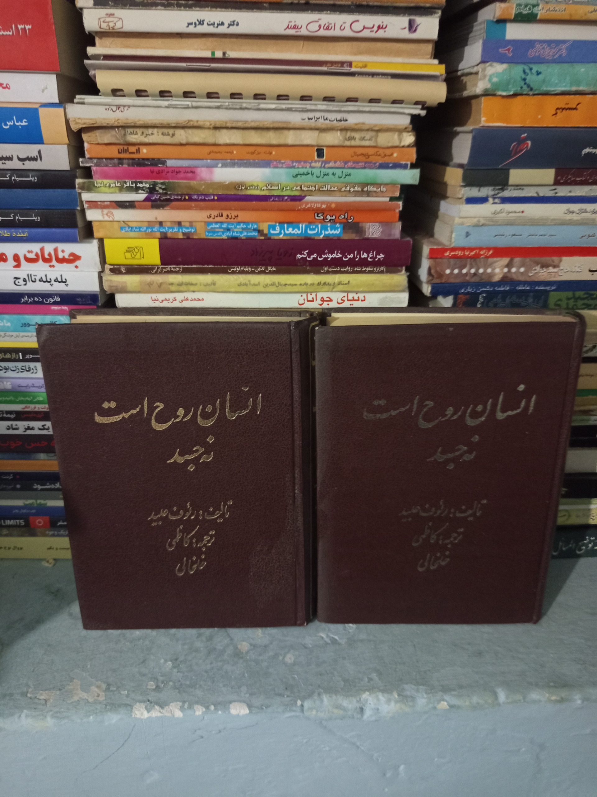 انسان روح است نه جسد اثر رئوف عبید 2جلدی قدیمی