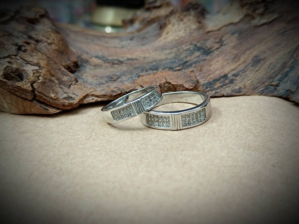 حلقه ست نقره زنانه و مردانه ظریف و زیبا