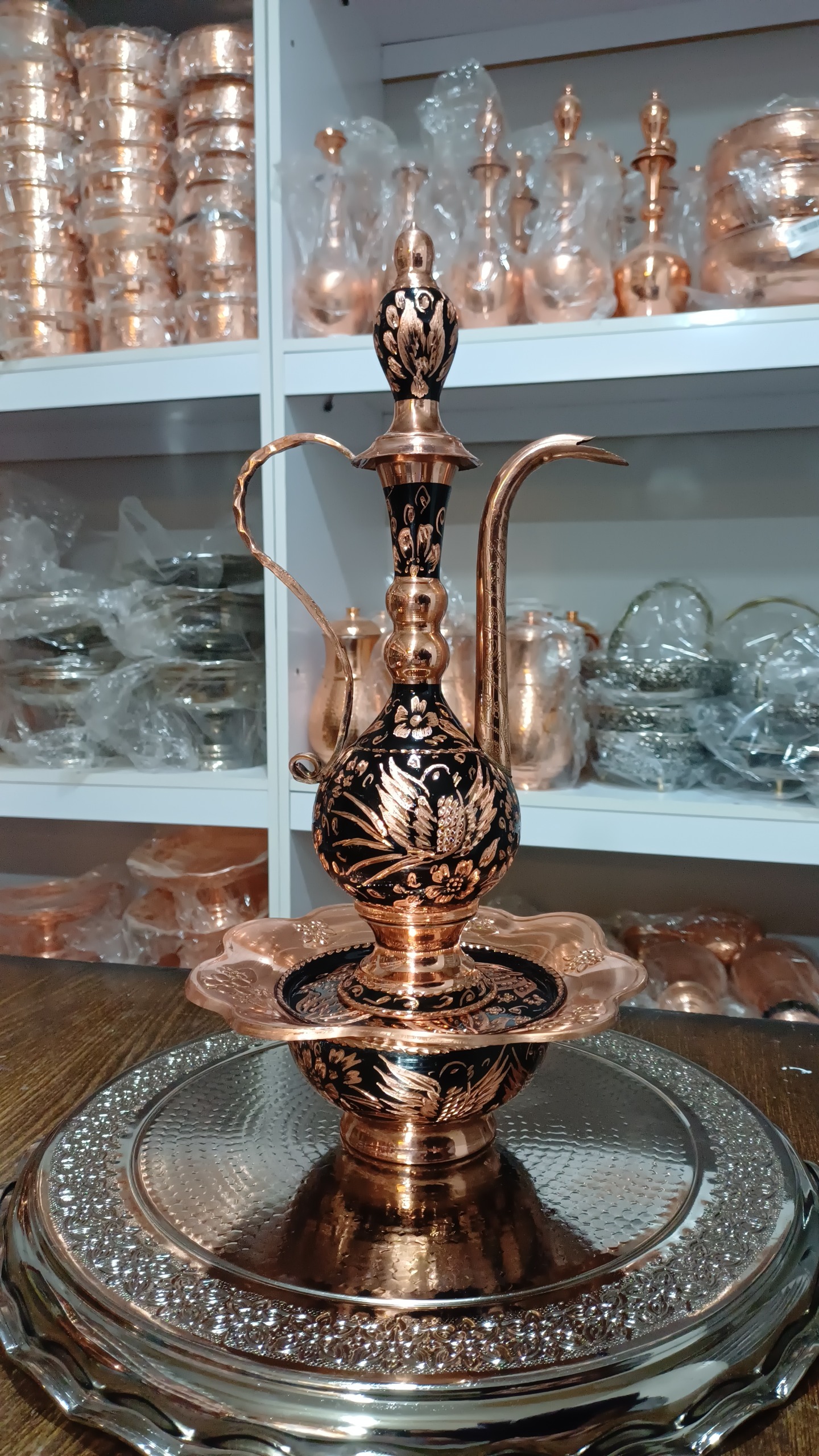 آفتابه لگن مسی الماس تراش