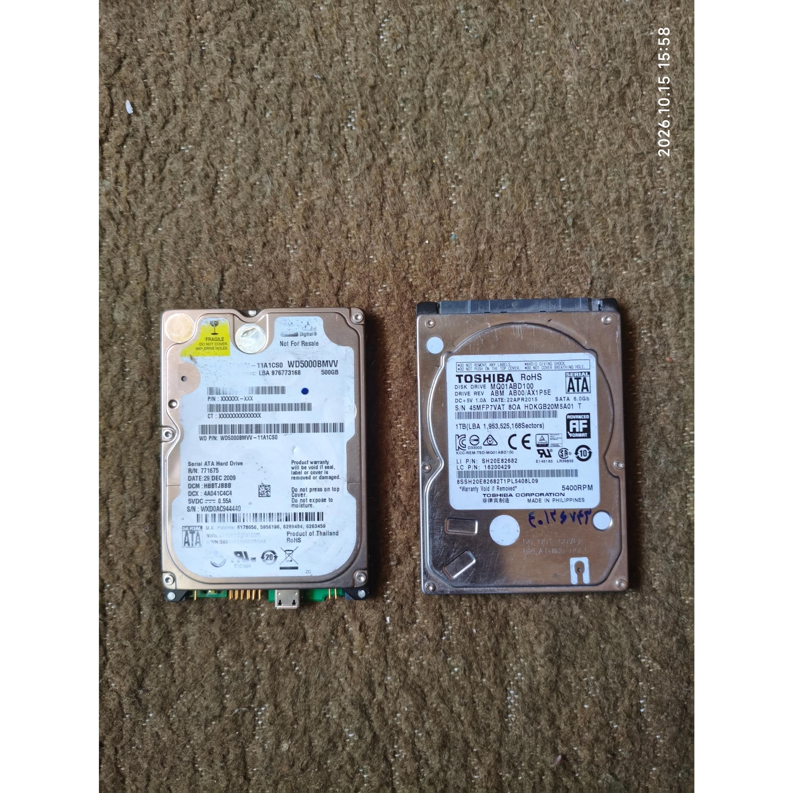 سه عدد هارد 2t-1t-500g مطابق توضیحات
