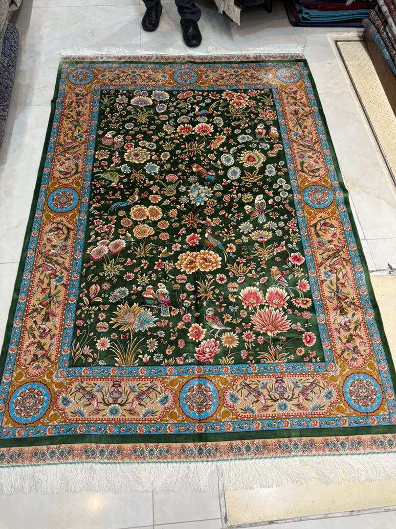 ابریشم دستبافتگونه قالیچه 150×225