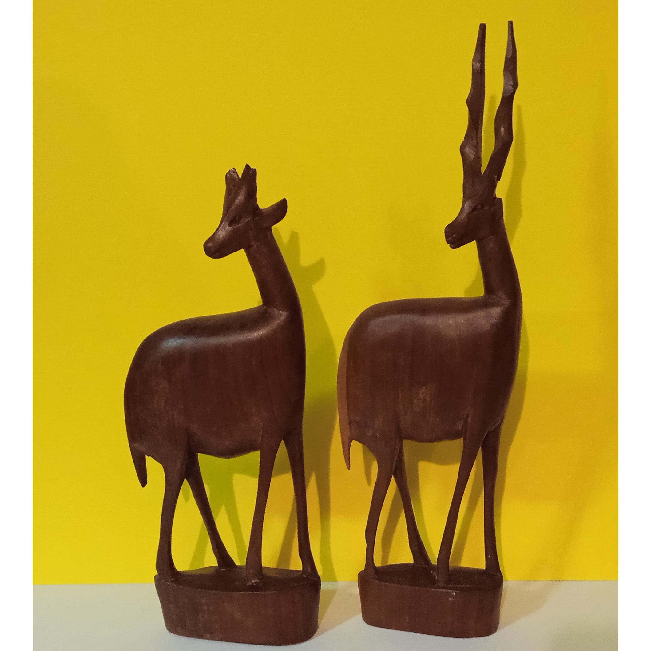 مجسمه چوبی هندی طرح غزال