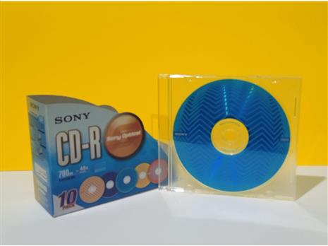 تصویر سی دی CD خام سونی اصل ژاپن قاب دار طرح دار آبی 