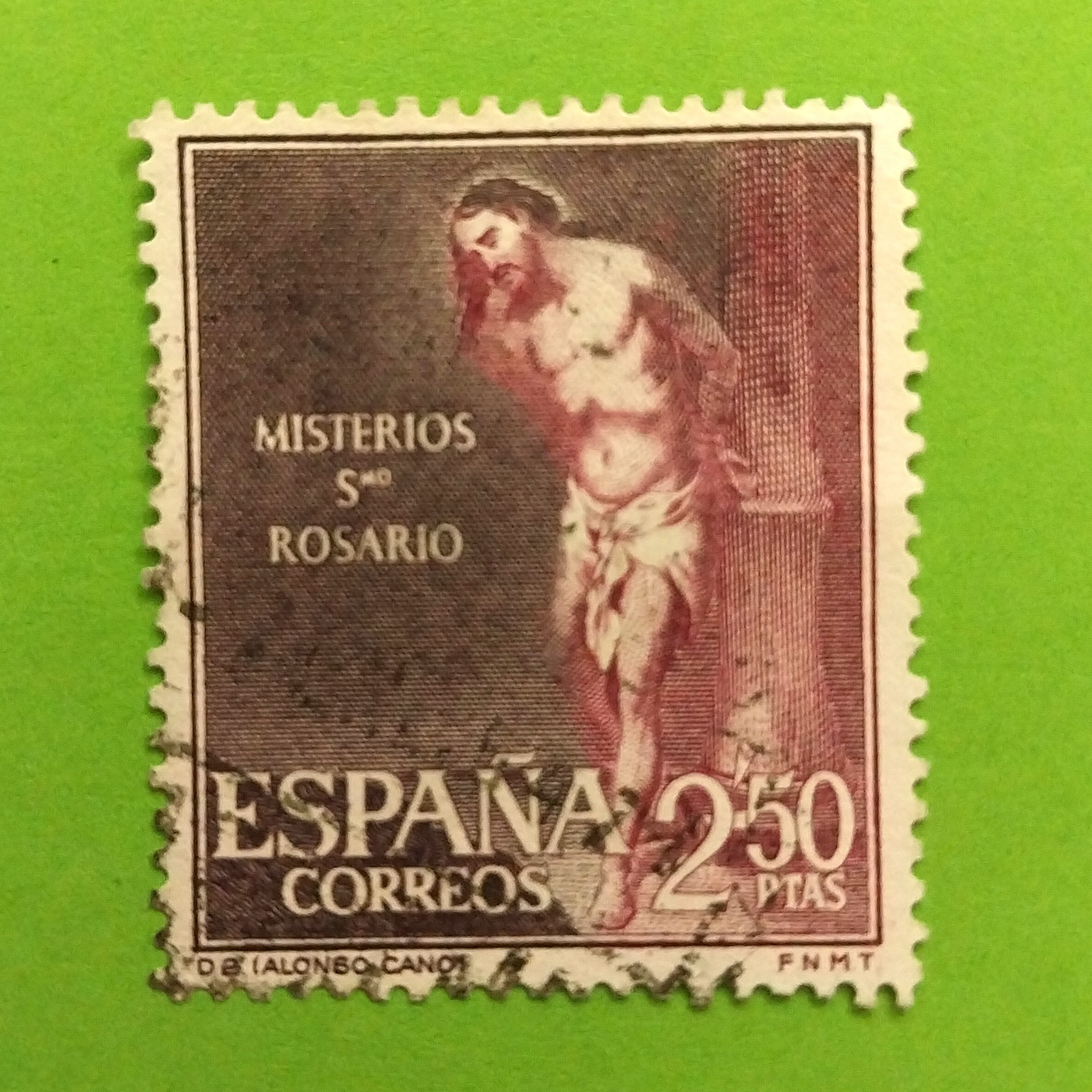 تمبر قدیمی نقاشی اثر آلونسو کانو 1962