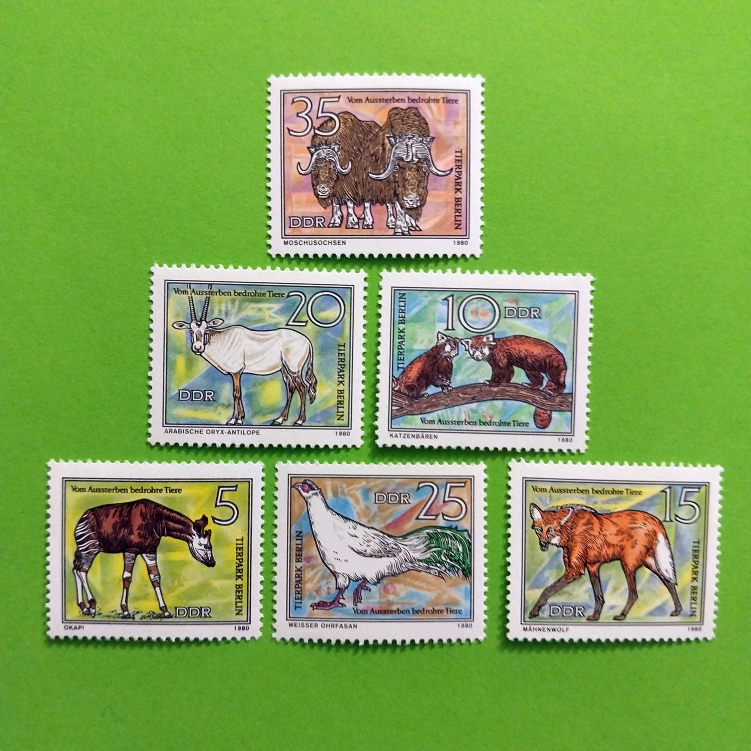 6 تمبر سری کامل حیوانات آلمان شرقی | 1969