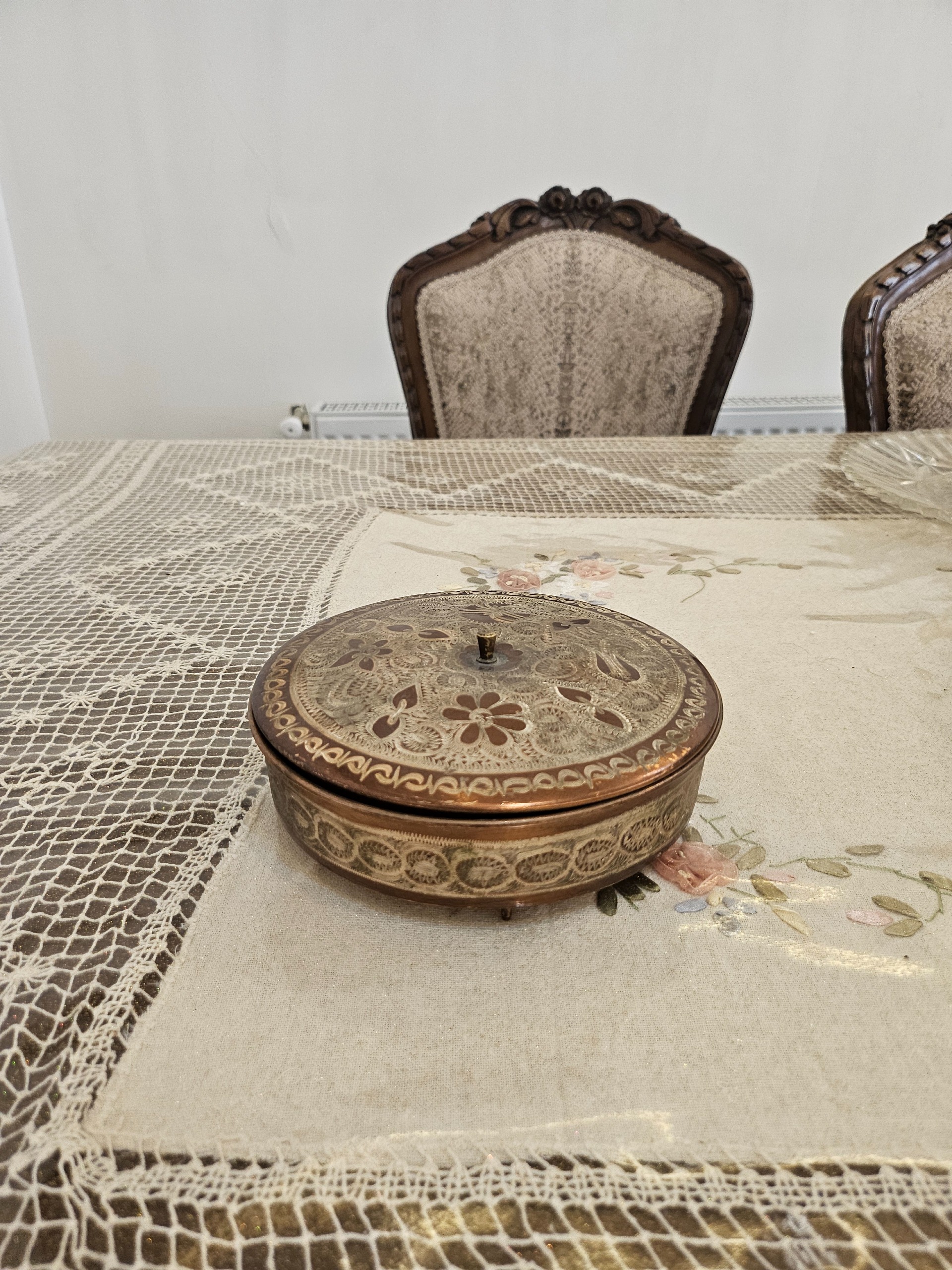 باقلوا خوری مسی قلم کاری زمان پهلوی