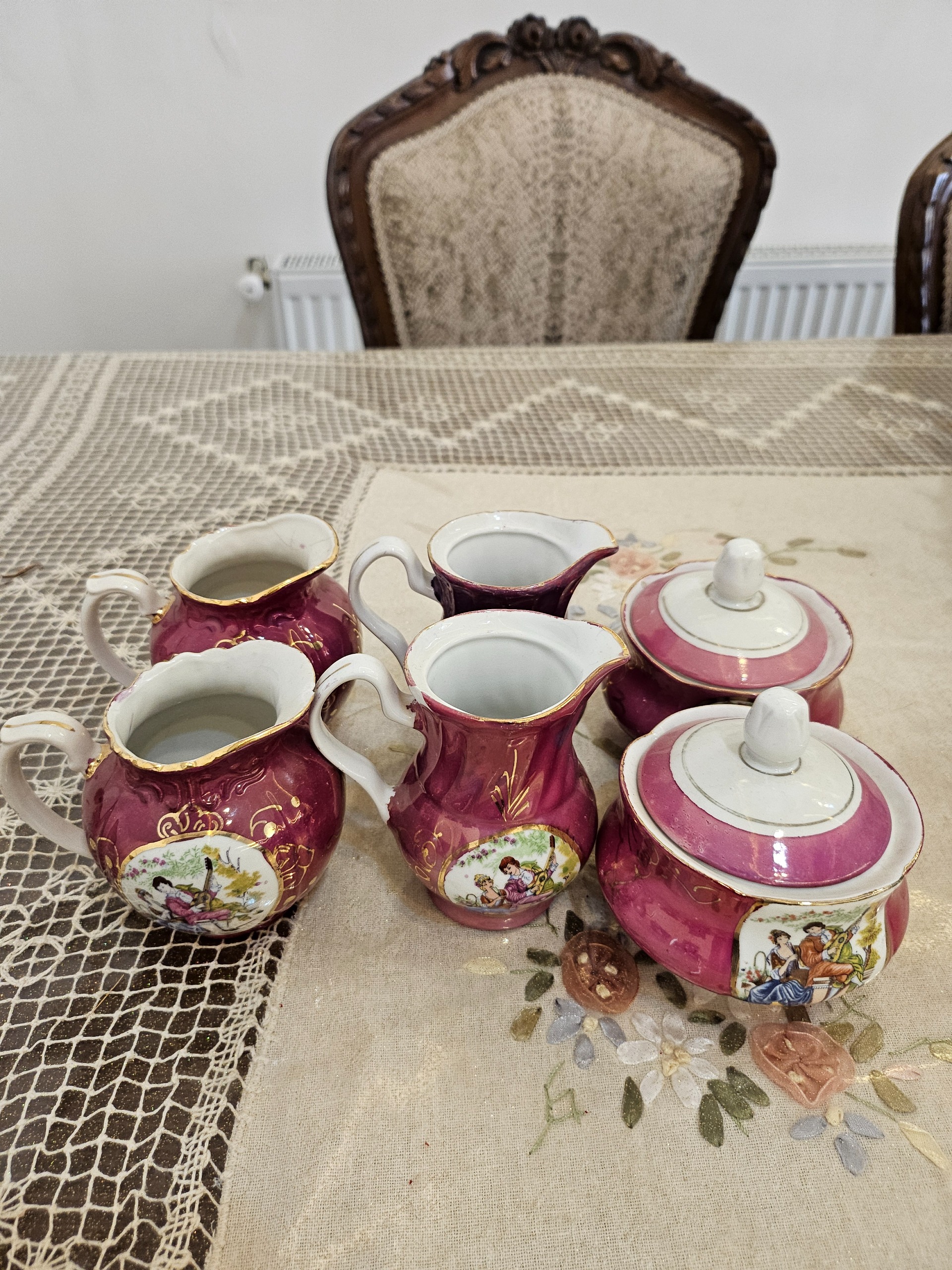 جفت قندان و آبلیموخوری و سس خوری قدیمی