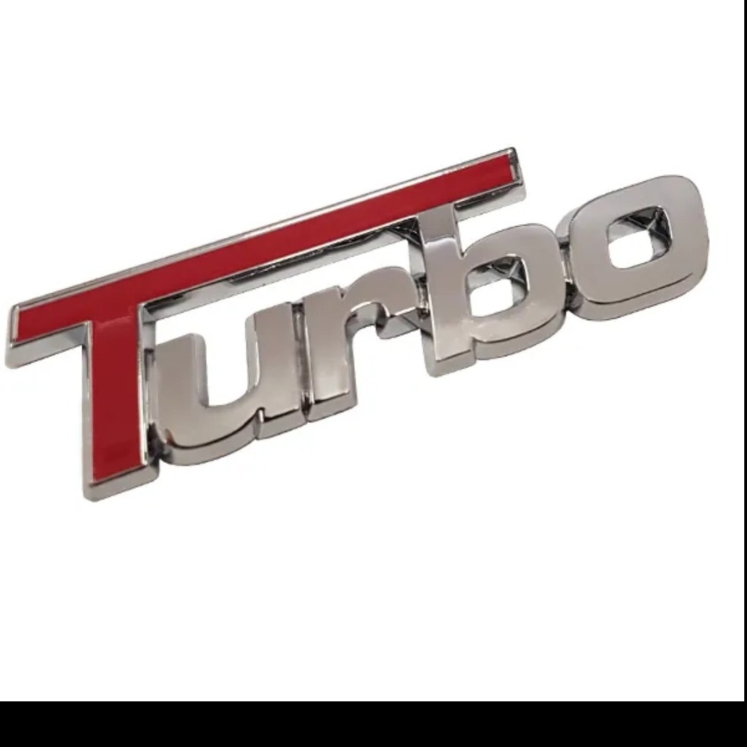 آرم فلزی پشت چسب دار مدل توربو انگلیسی