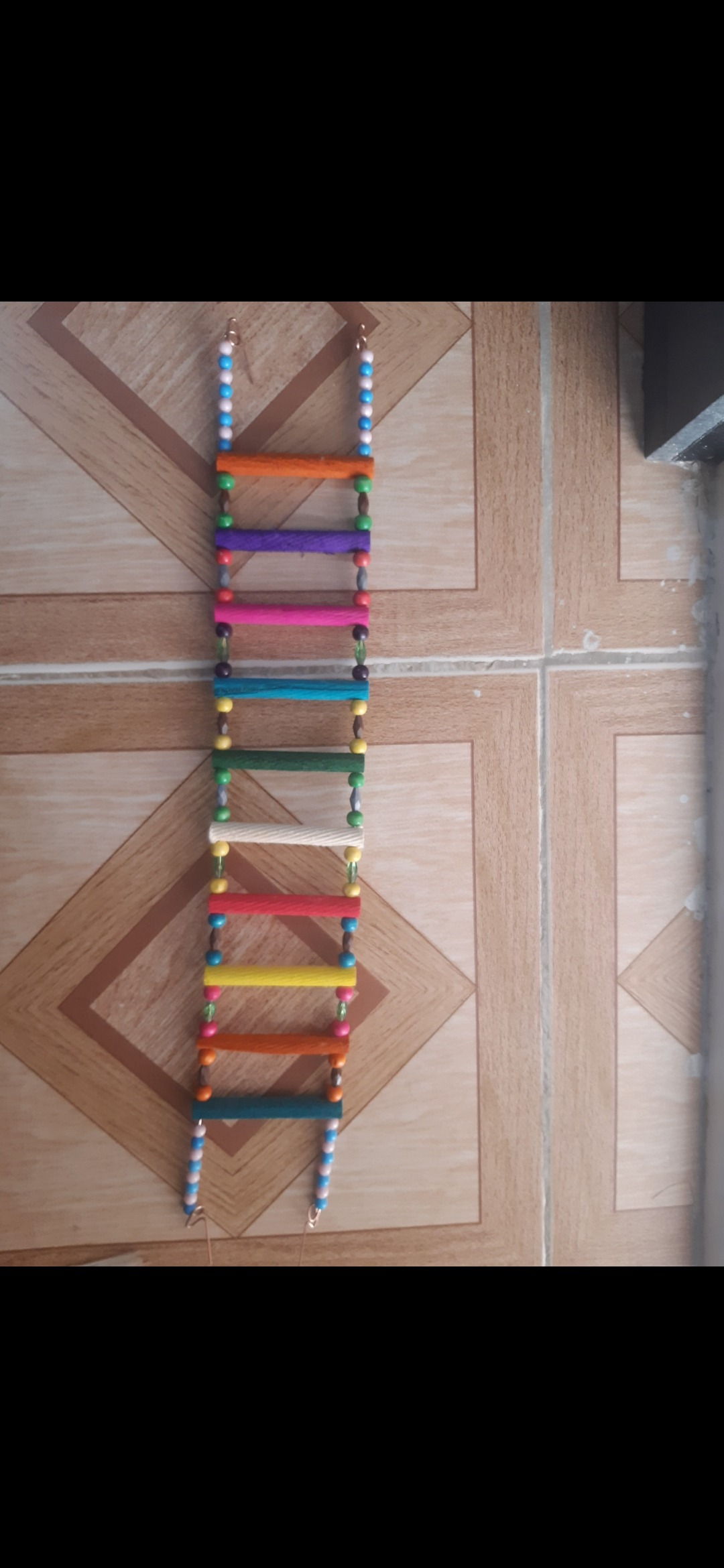 نردبان 10 پله چوبی رنگی رنگی مخصوص قفس عروس هلندی