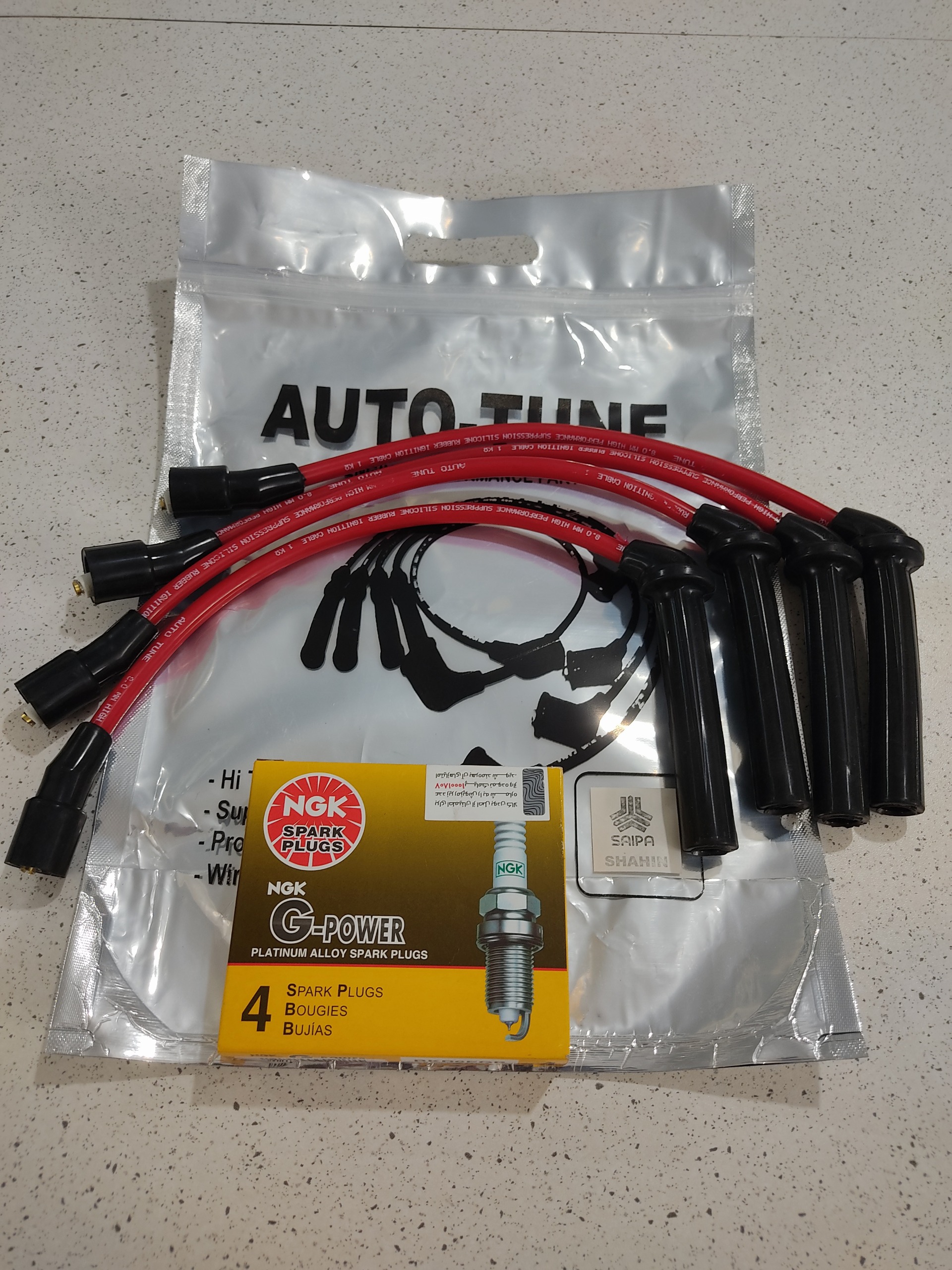 وایر تقویتی درجه یک همراه شمع سوزنی NGK اصلی شاهین